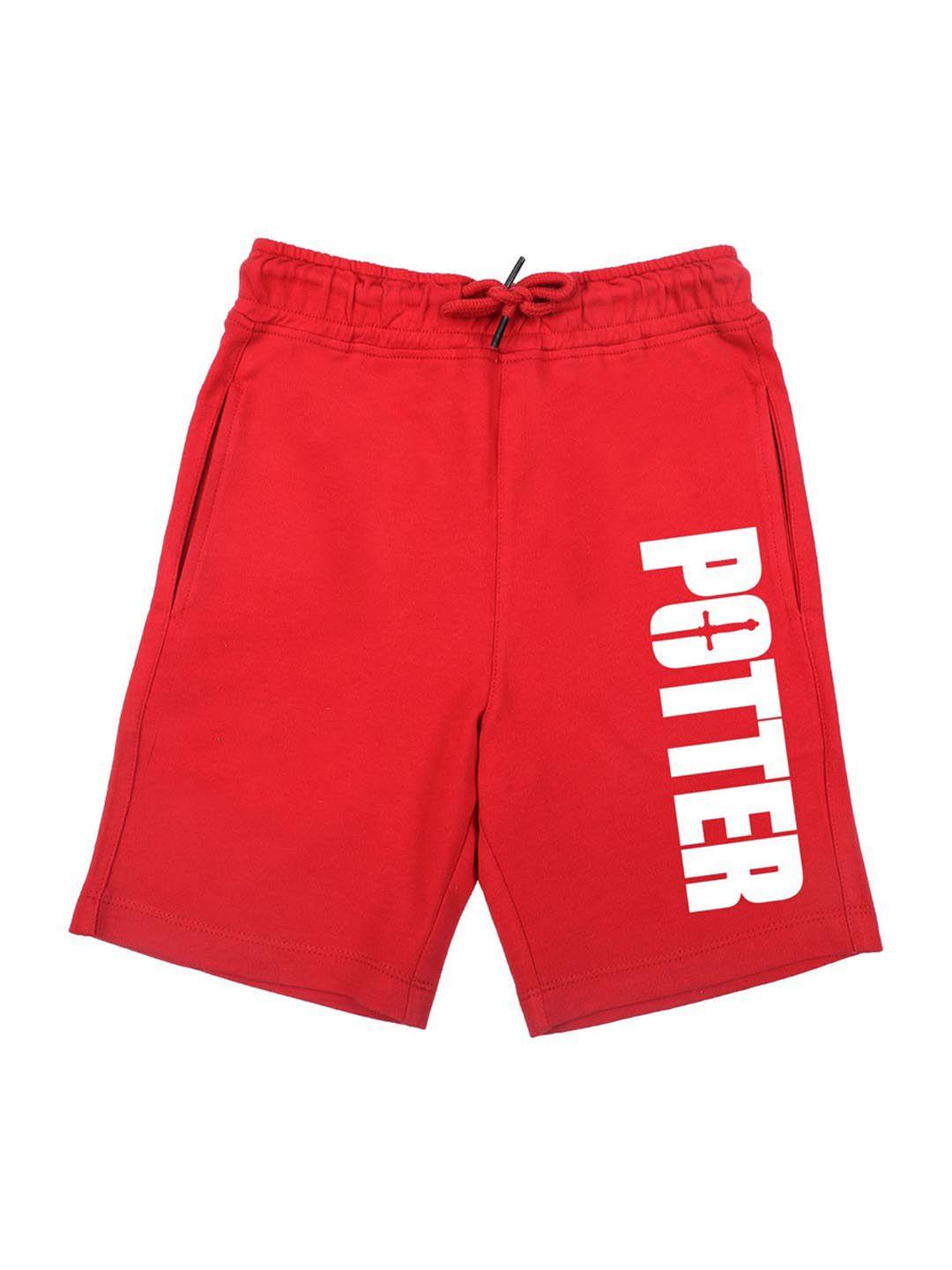 harry potter by wear your mind boys red typography printed harry potter shorts