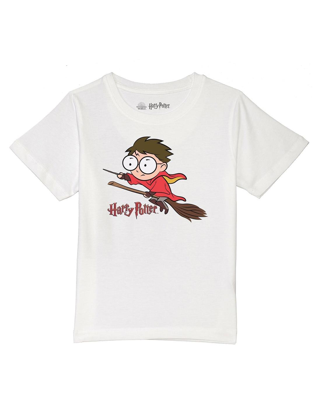harry potter by wear your mind boys white printed t-shirt