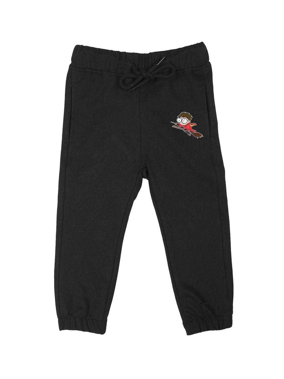 harry potter boys black solid straight-fit joggers