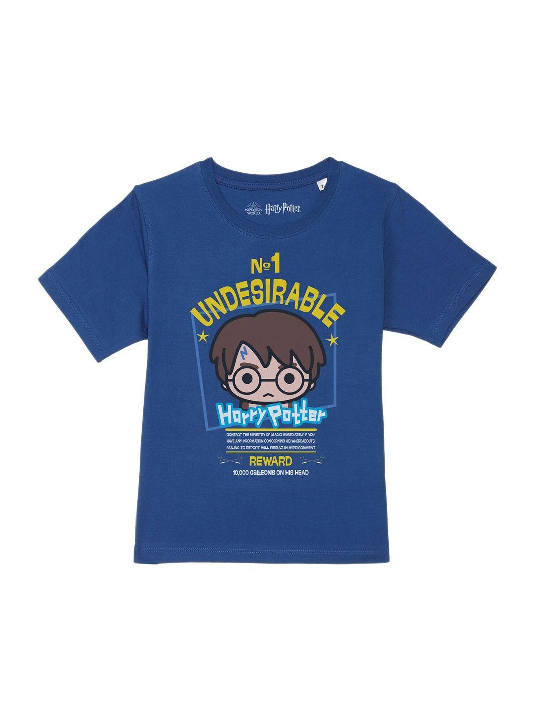 harry potter by wear your mind boys blue printed t-shirt