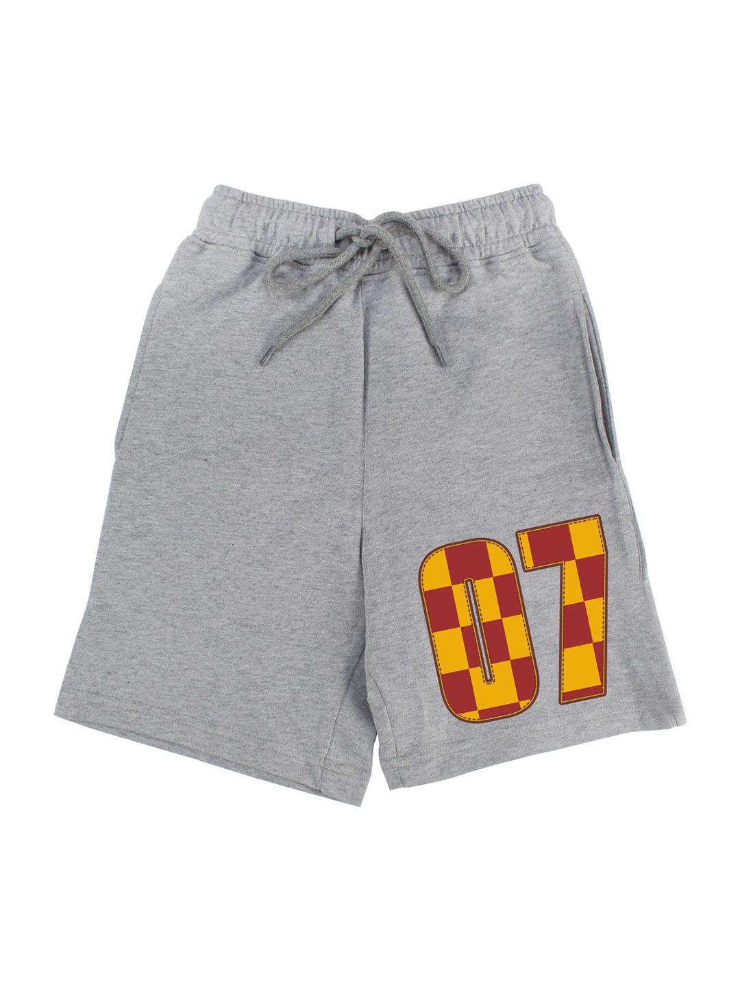 harry potter by wear your mind boys grey typography printed shorts