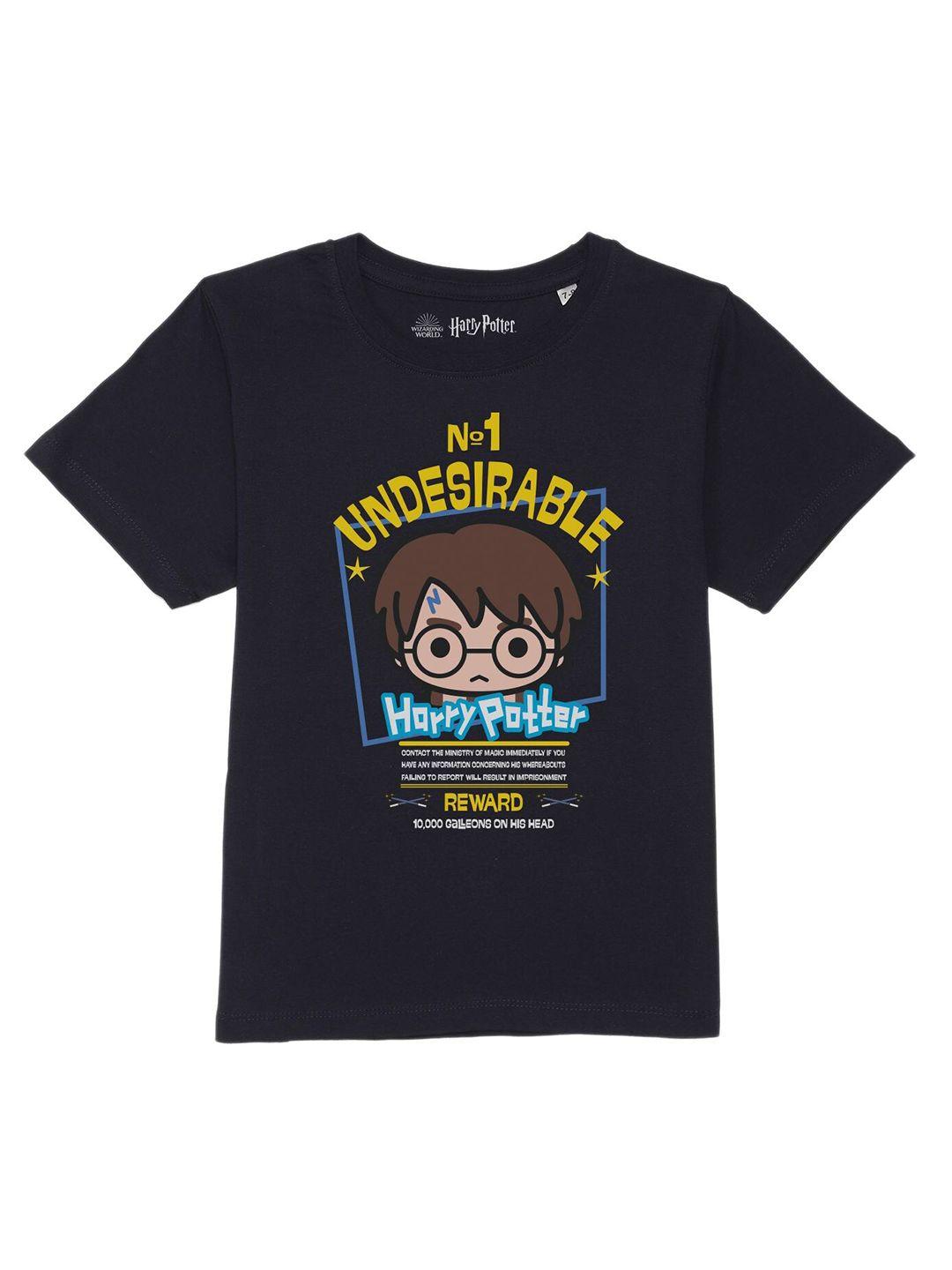 harry potter by wear your mind boys navy blue pure cotton t-shirt