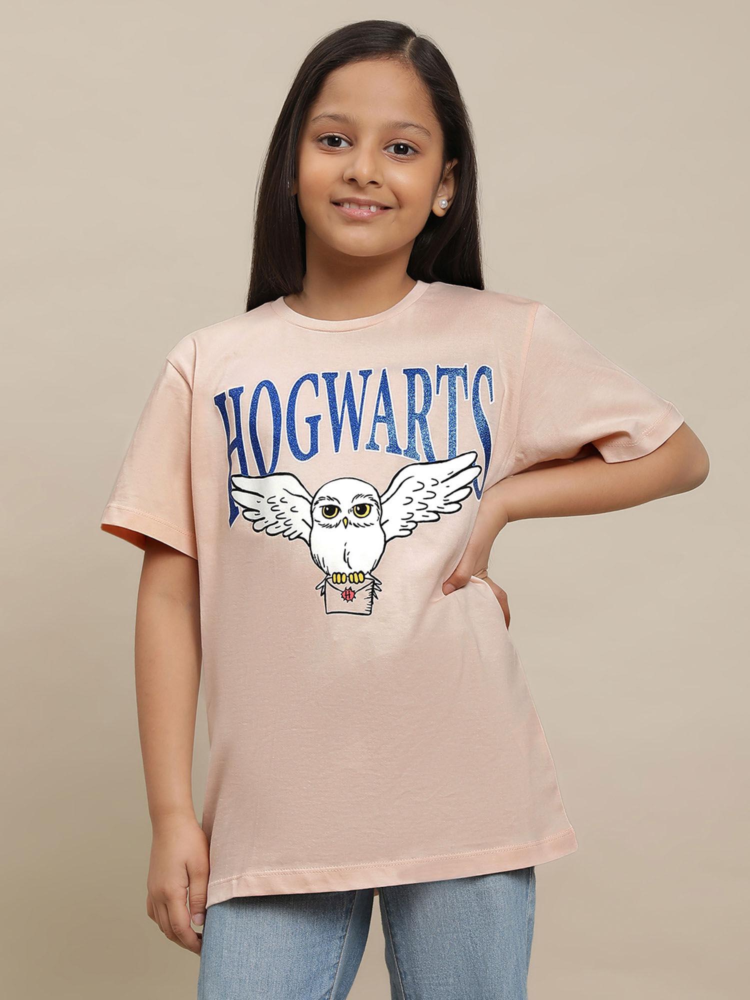 harry potter graphic pink t-shirt for girls