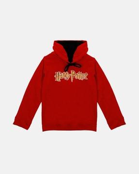 harry potter print hoodie with attached face covering