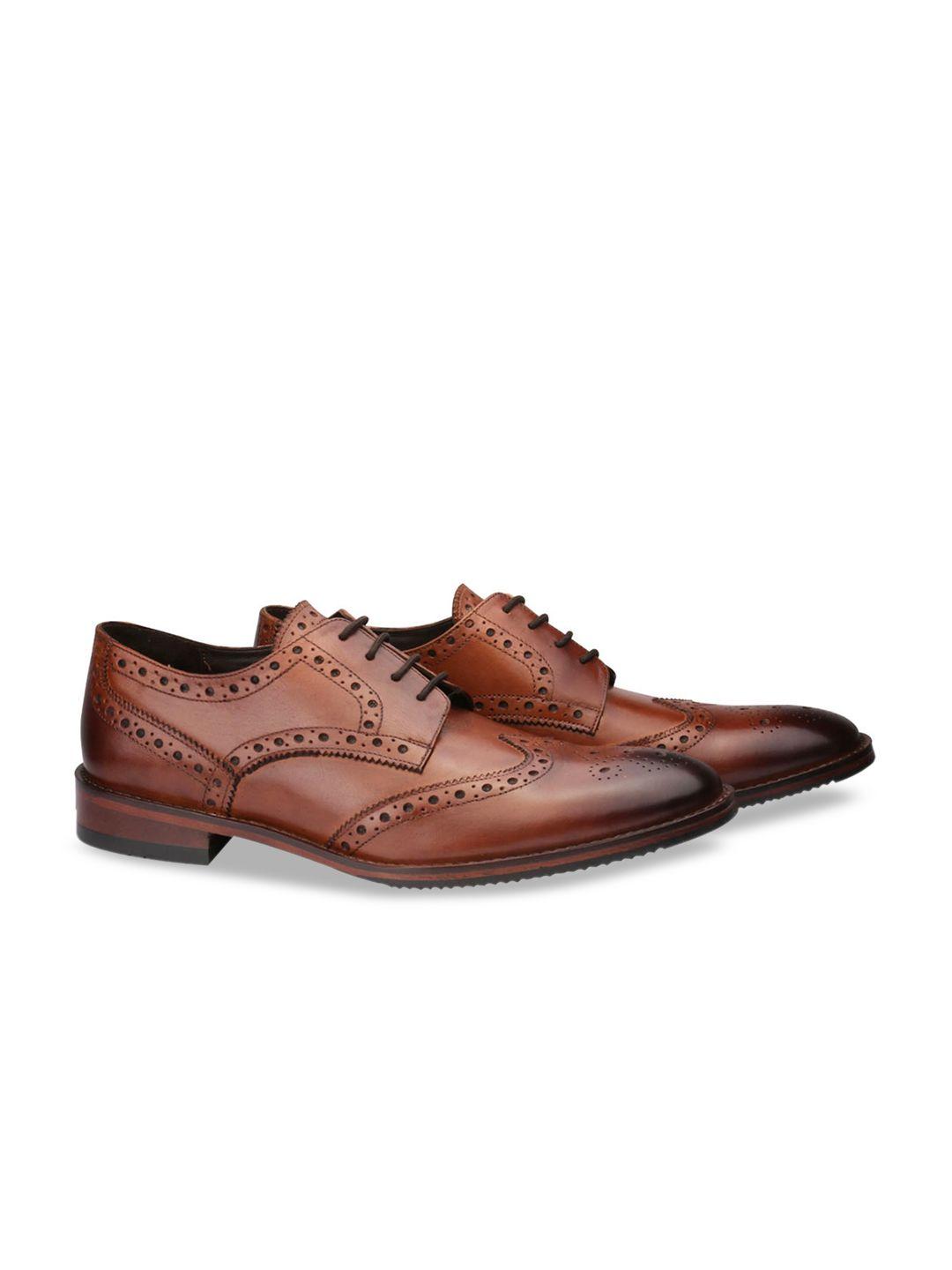 harrykson london men tan brown lightweight leather brogues formal shoes