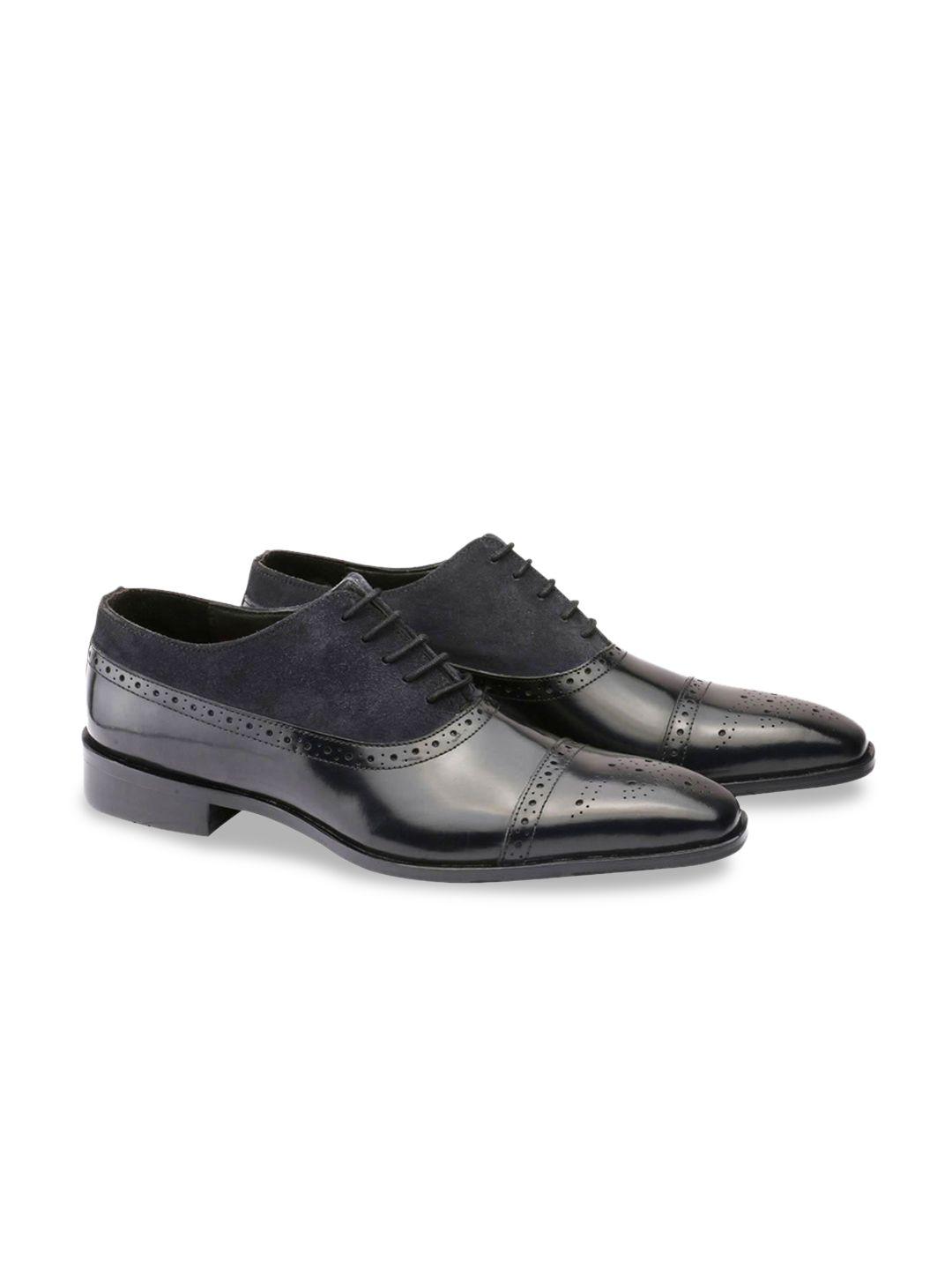 harrykson london men textured leather formal brogues