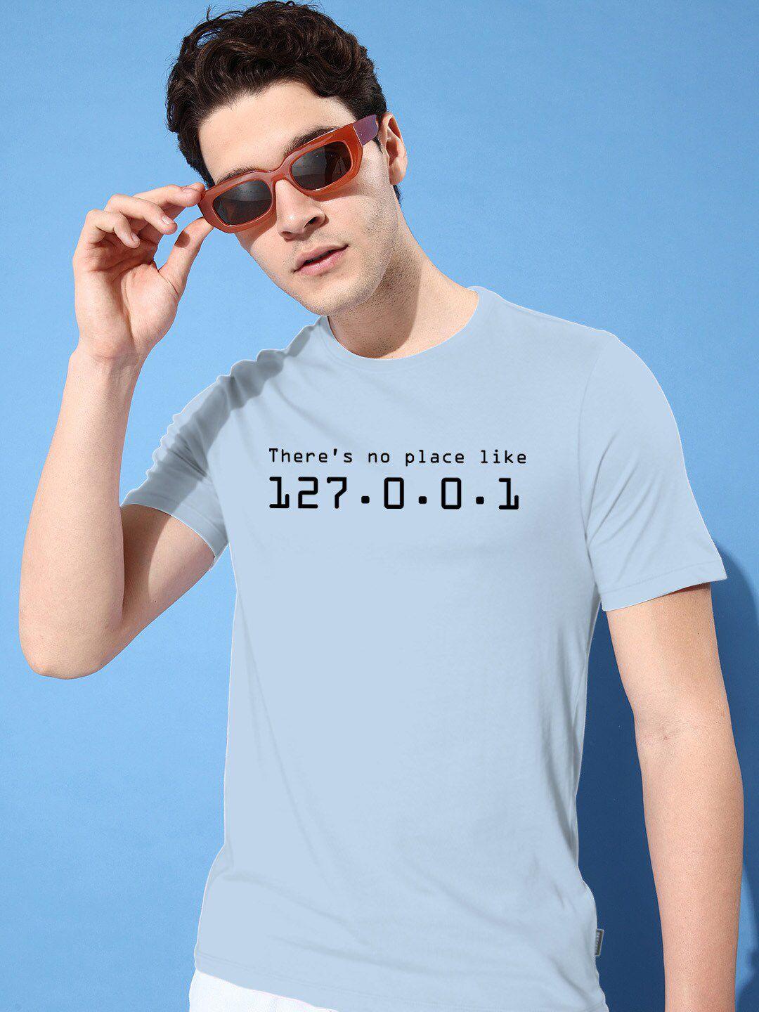 harvard blue typography printed pure cotton casual t-shirt
