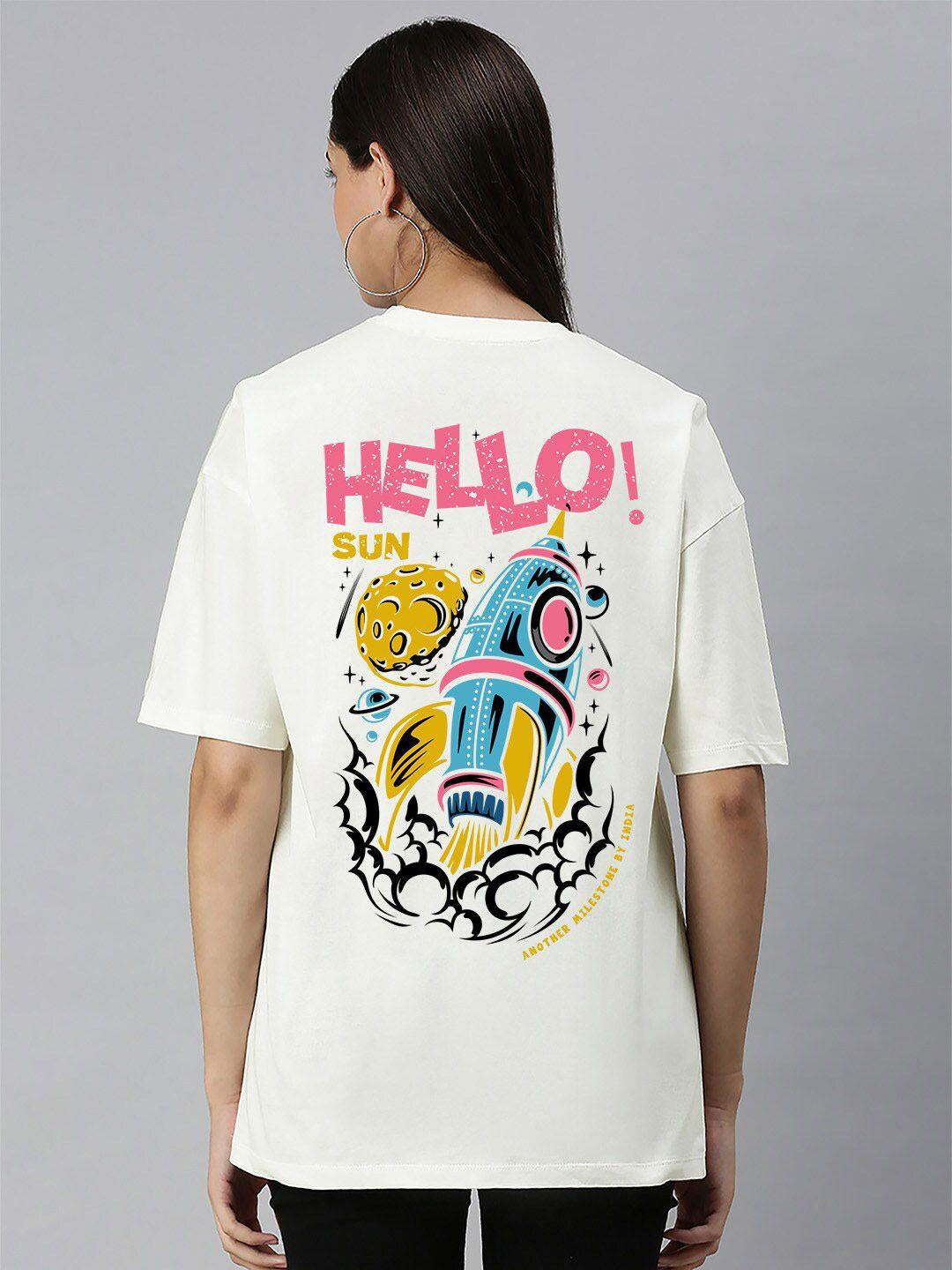 harvard graphic printed drop-shoulder sleeves cotton oversized t-shirt