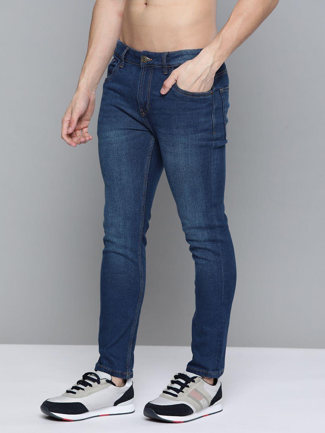 harvard men blue skinny fit light fade stretchable jeans