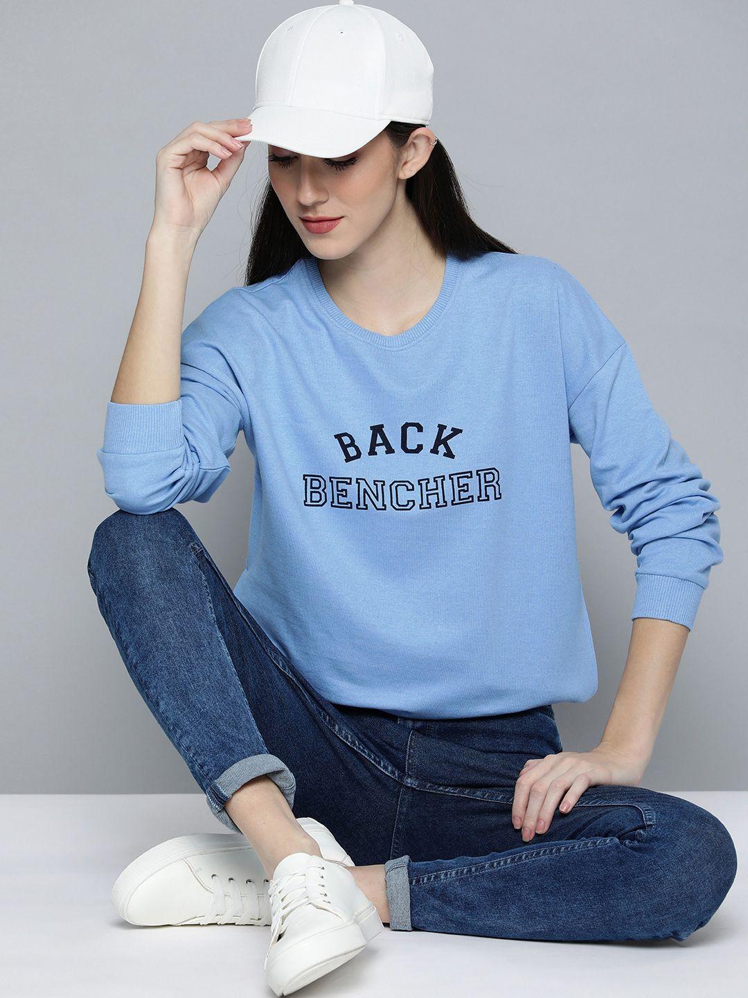 harvard women blue typography printed pullover sweatshirt