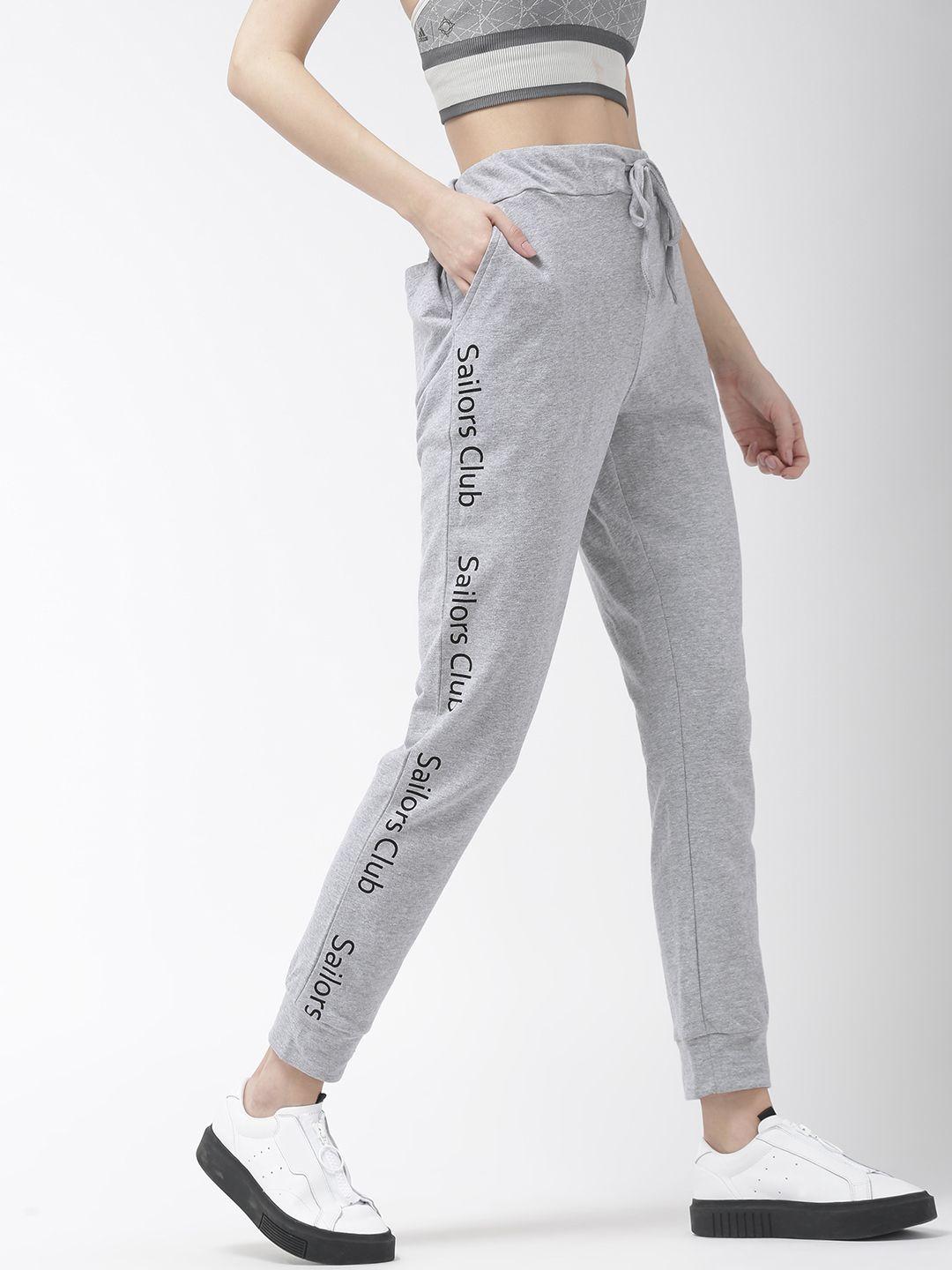 harvard women grey printed track pants