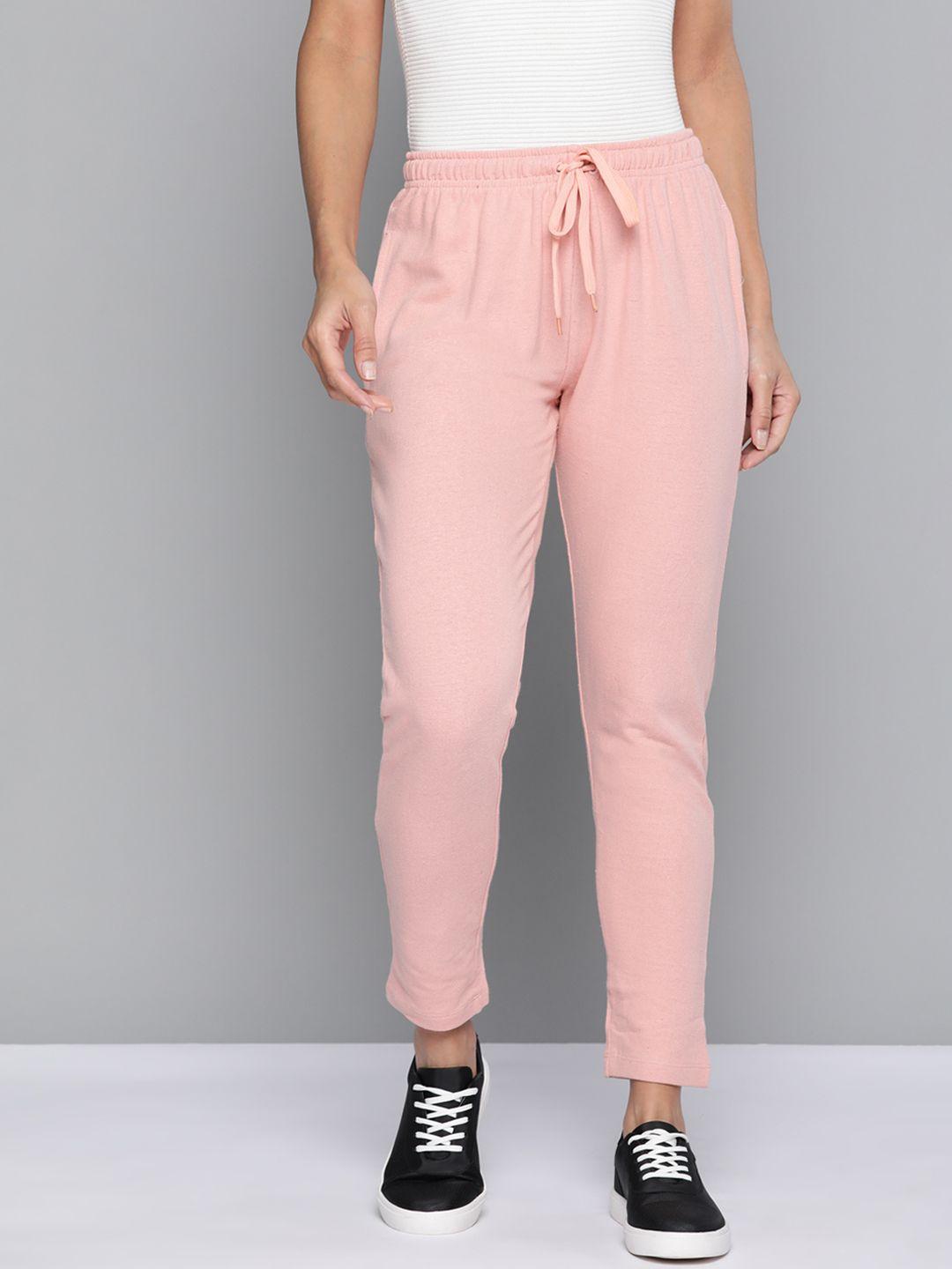 harvard women pink pure cotton regular track pants