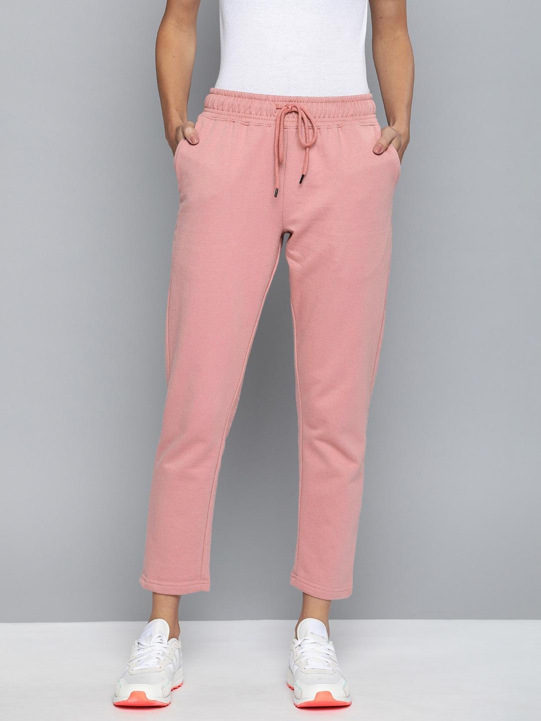 harvard women rose solid straight fit cropped track pants