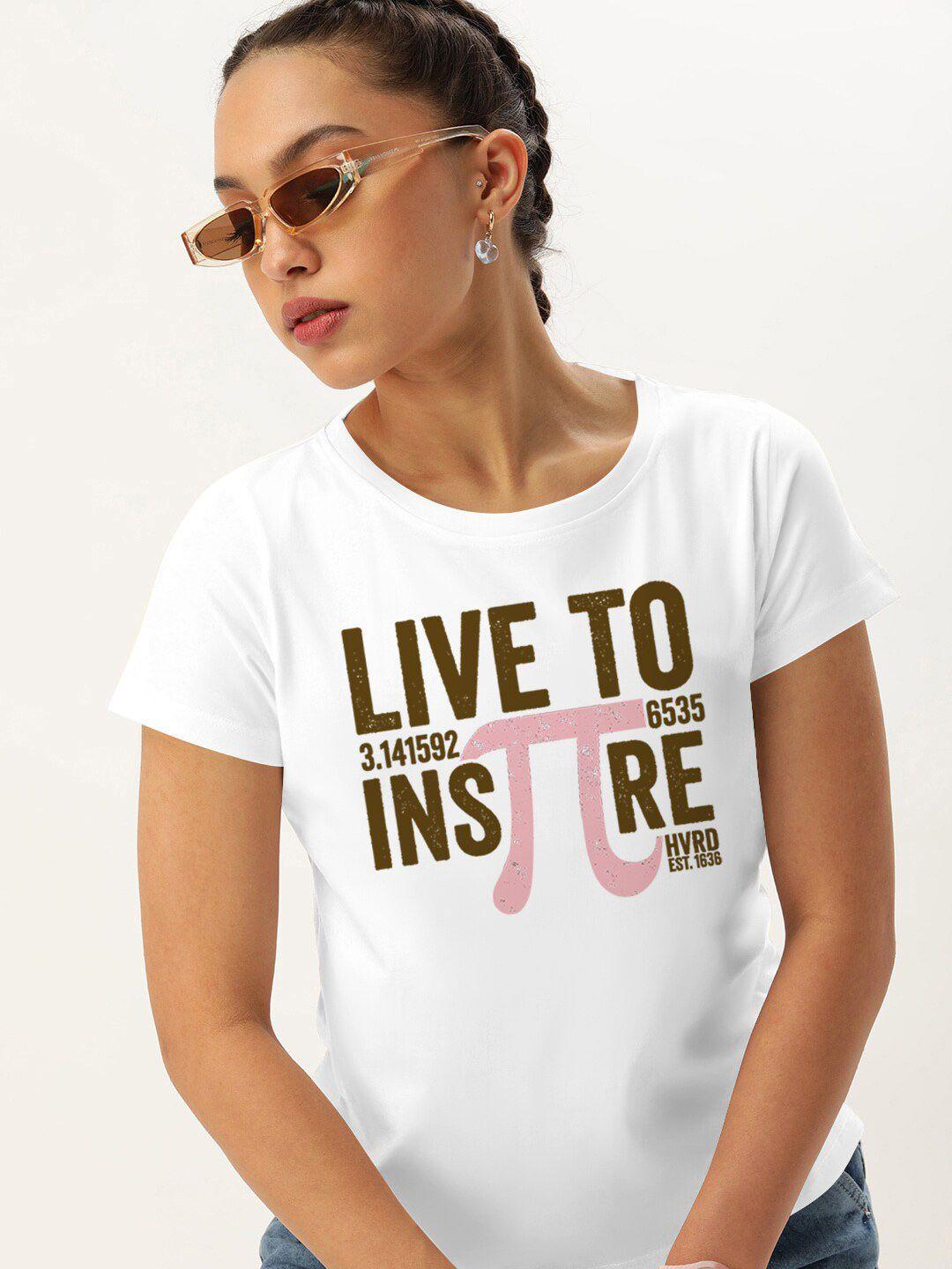 harvard women white typography printed applique t-shirt