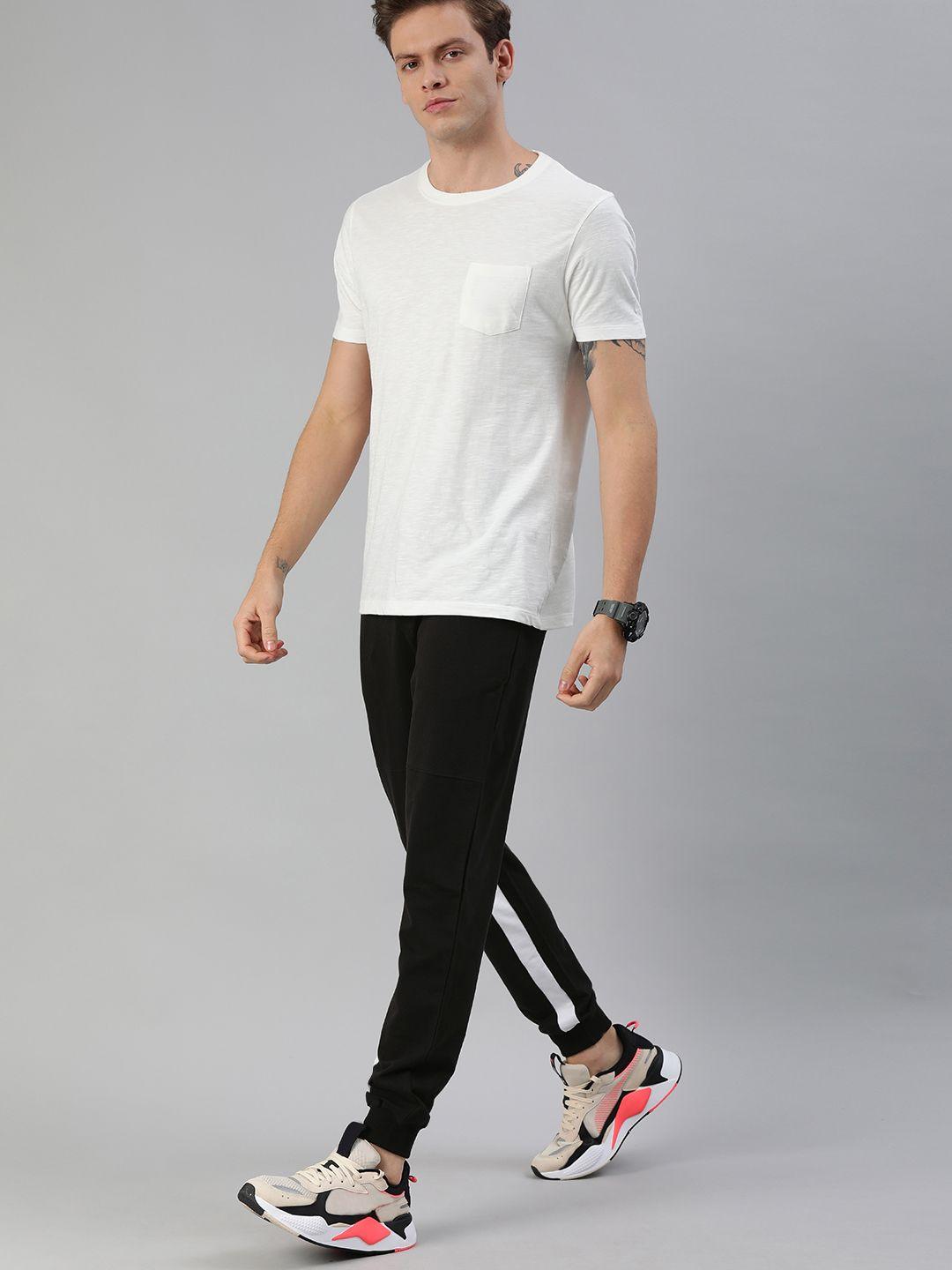 harvard men black solid joggers