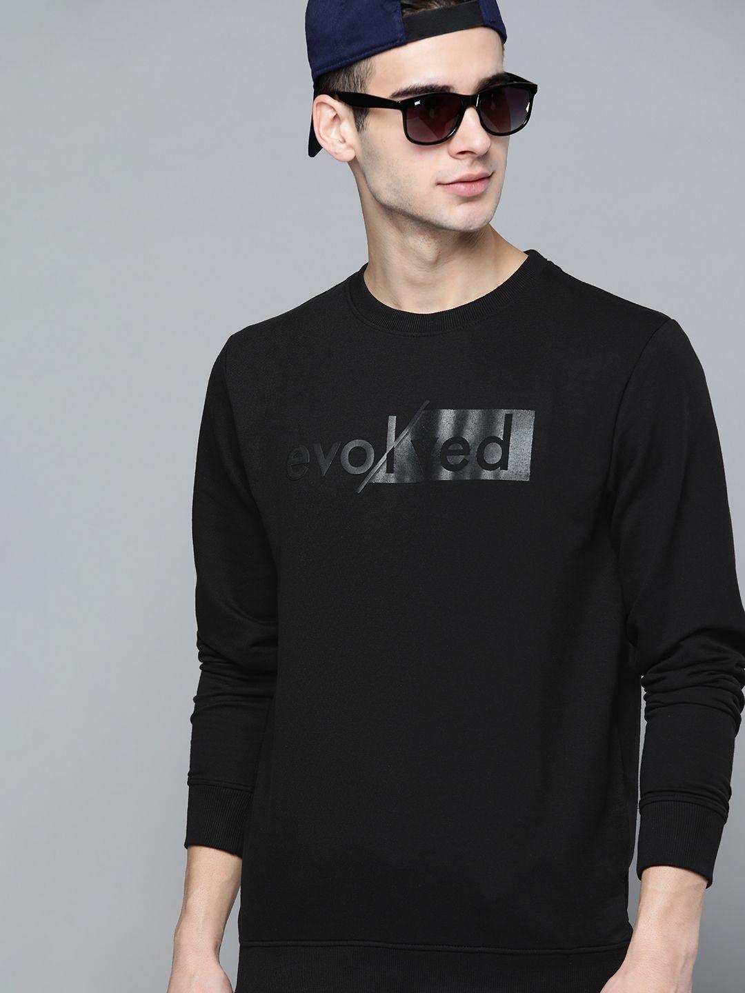 harvard men black typographic print sweatshirt