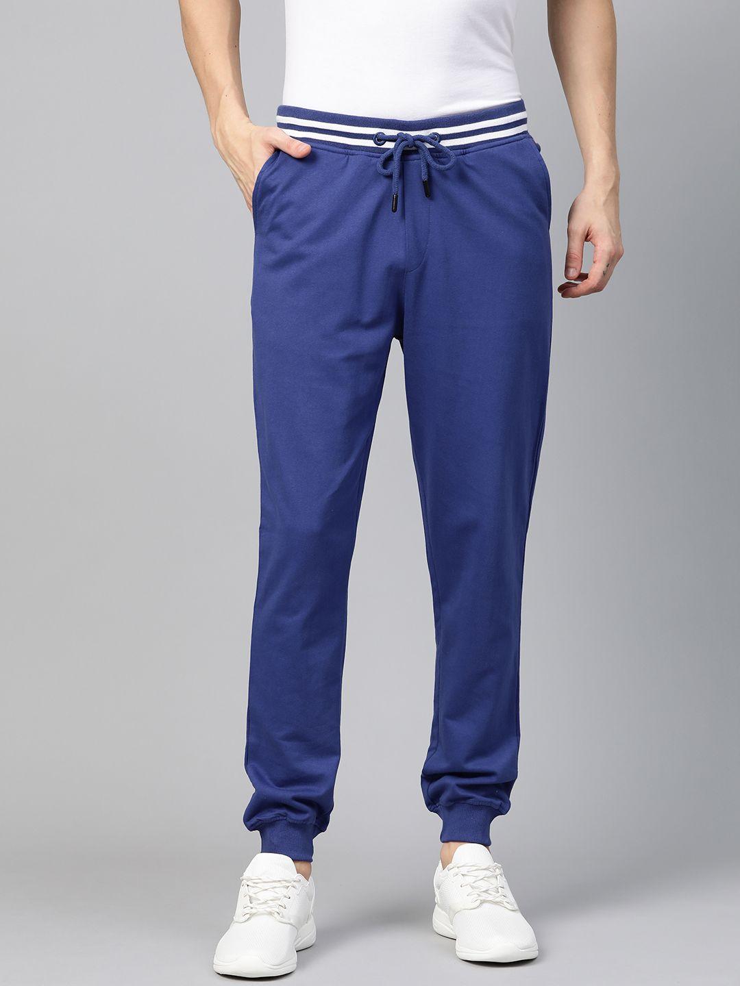 harvard men blue solid joggers