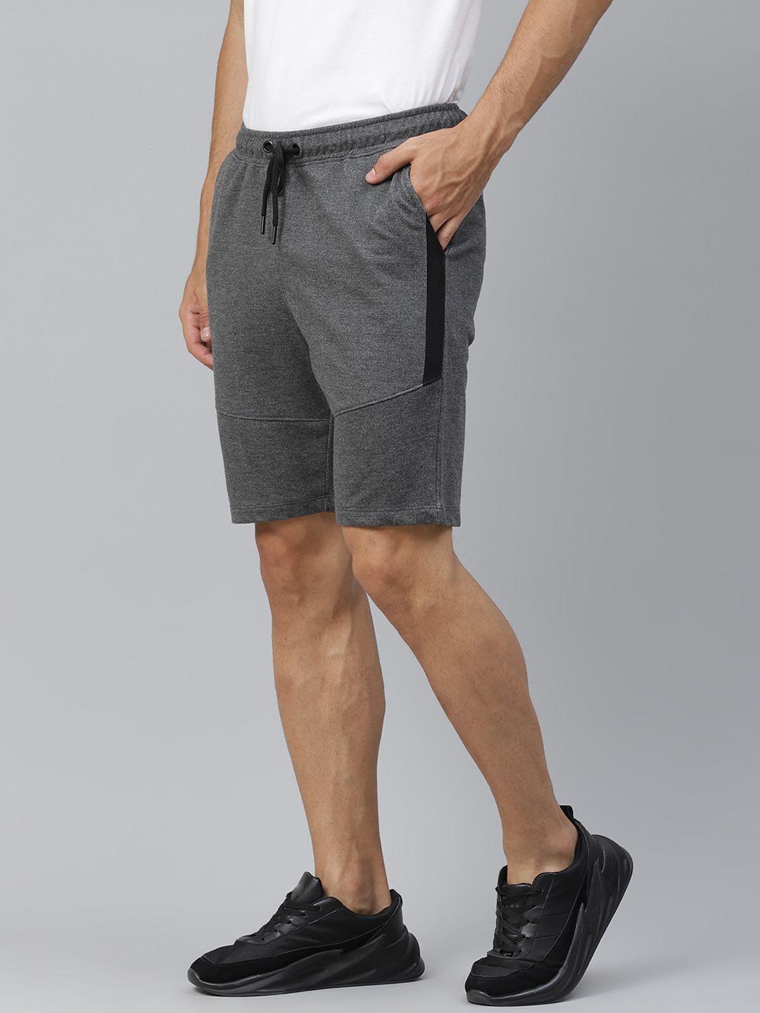 harvard men charcoal grey mid-rise regular shorts