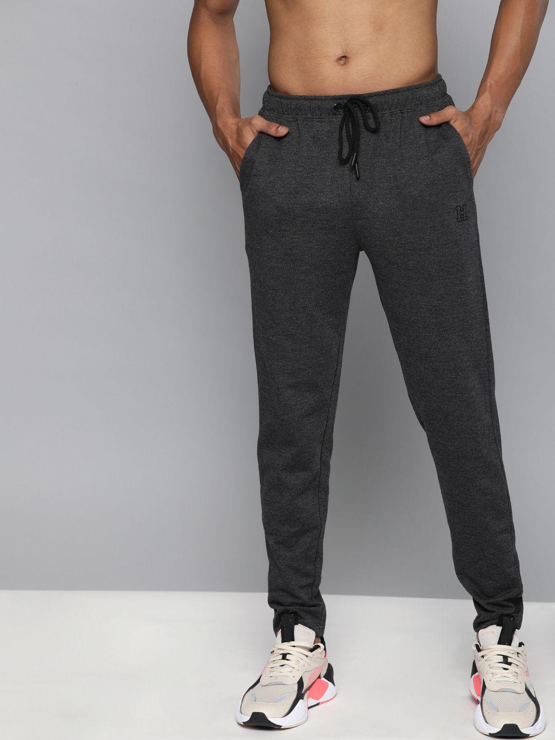 harvard men charcoal grey straight fit solid track pants