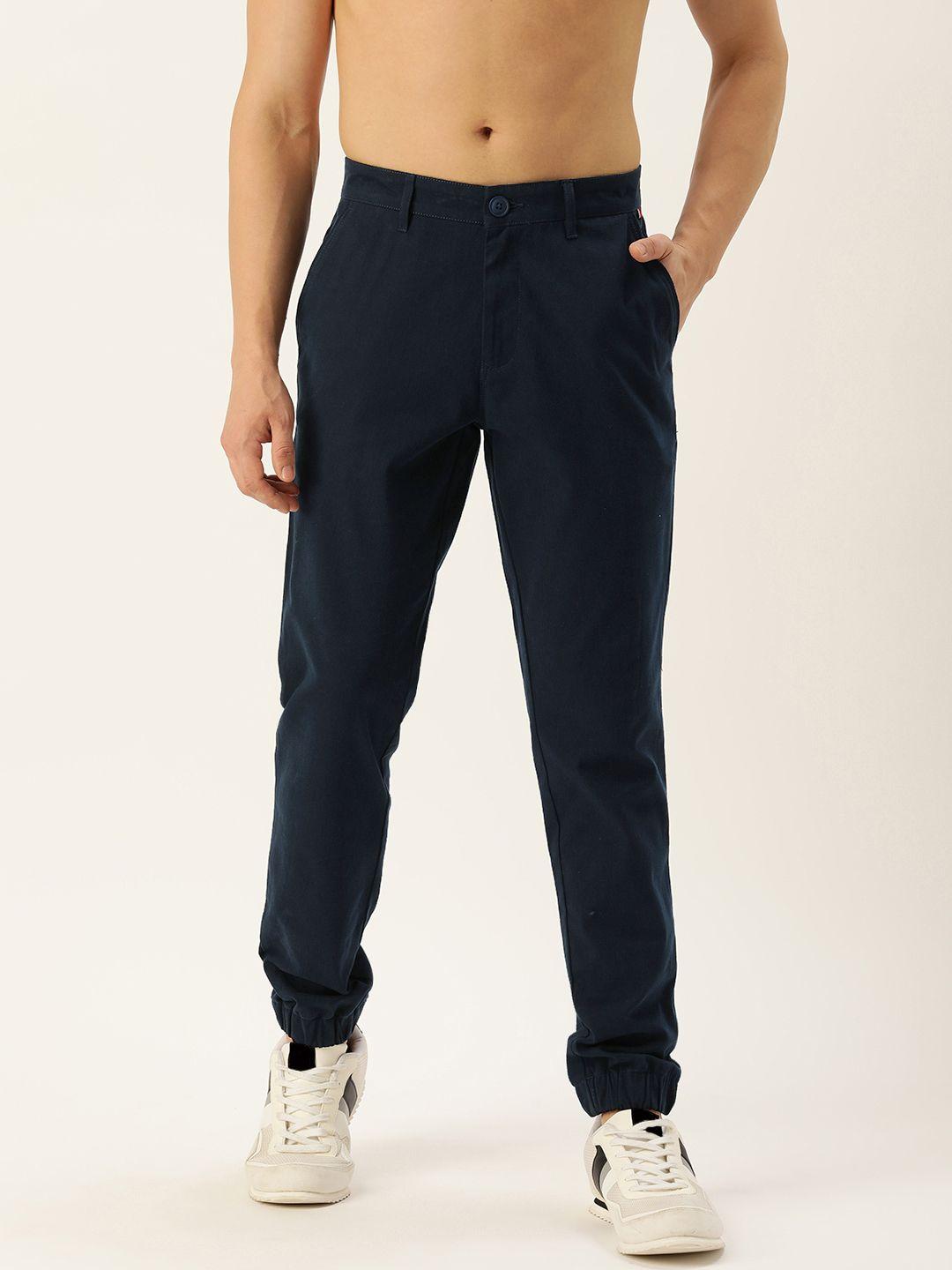 harvard men classic solid mid-rise slim fit joggers