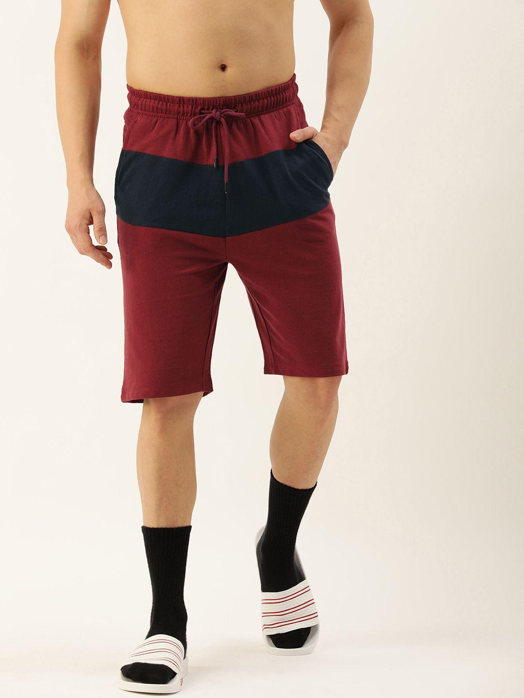 harvard men colourblocked mid-rise shorts