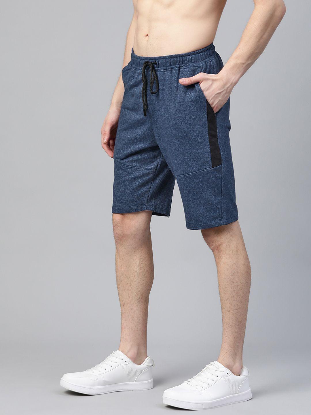 harvard men navy blue mid-rise regular shorts
