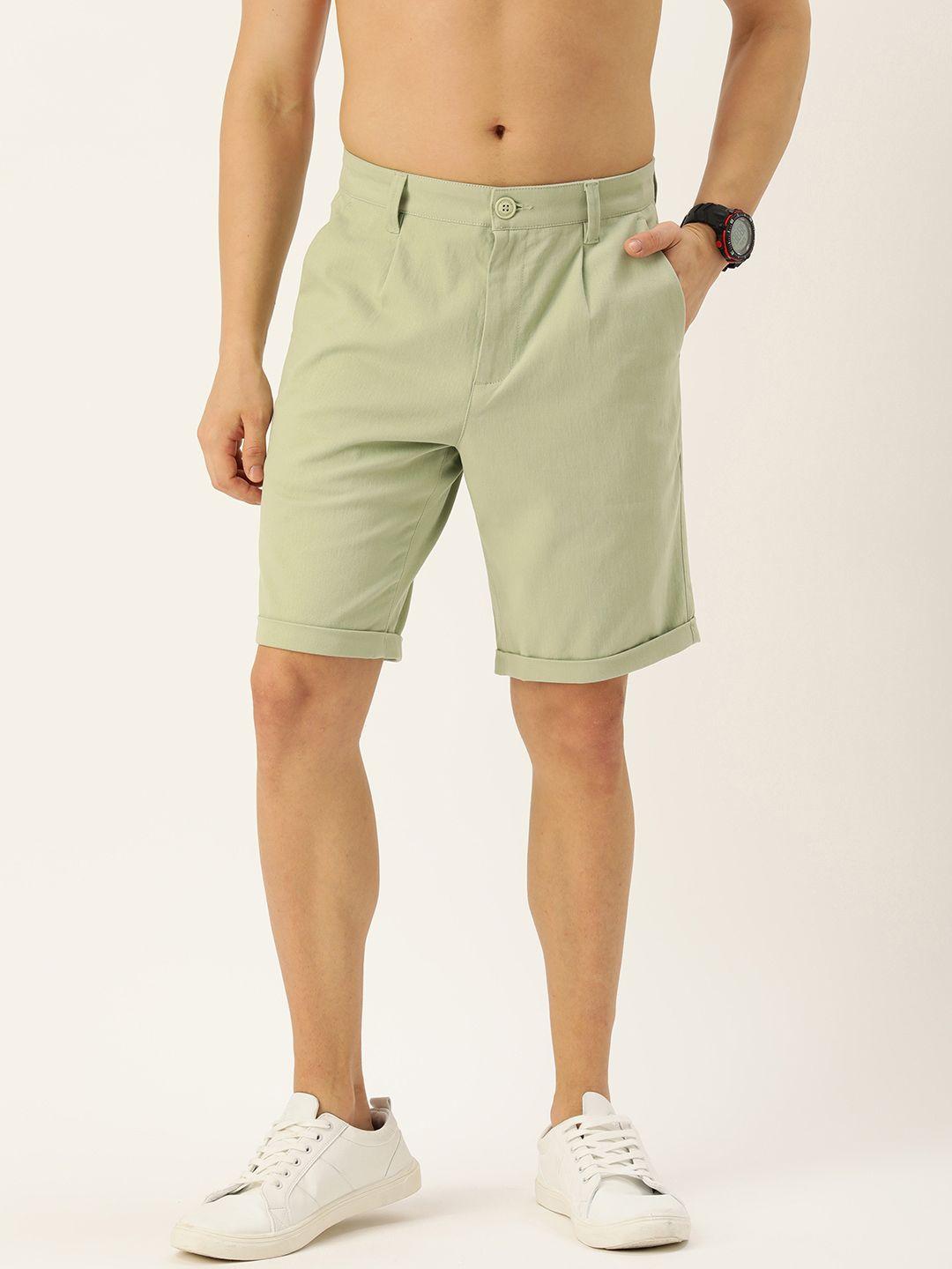 harvard men solid mid-rise slim fit regular shorts