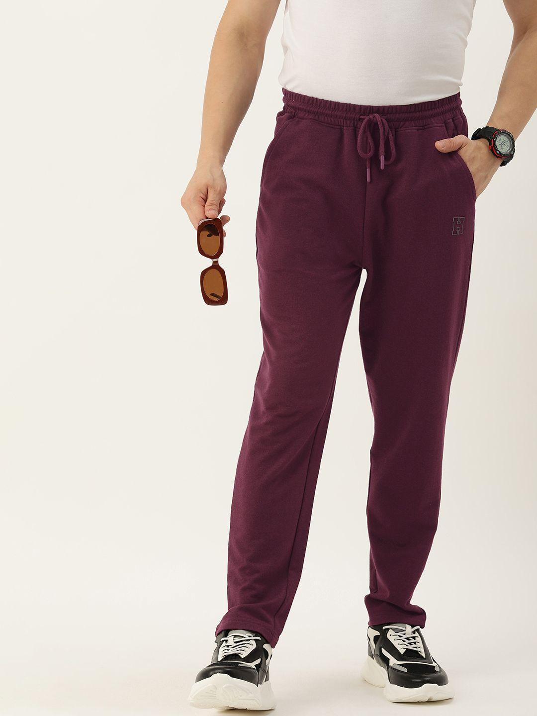 harvard men solid regular fit track pants