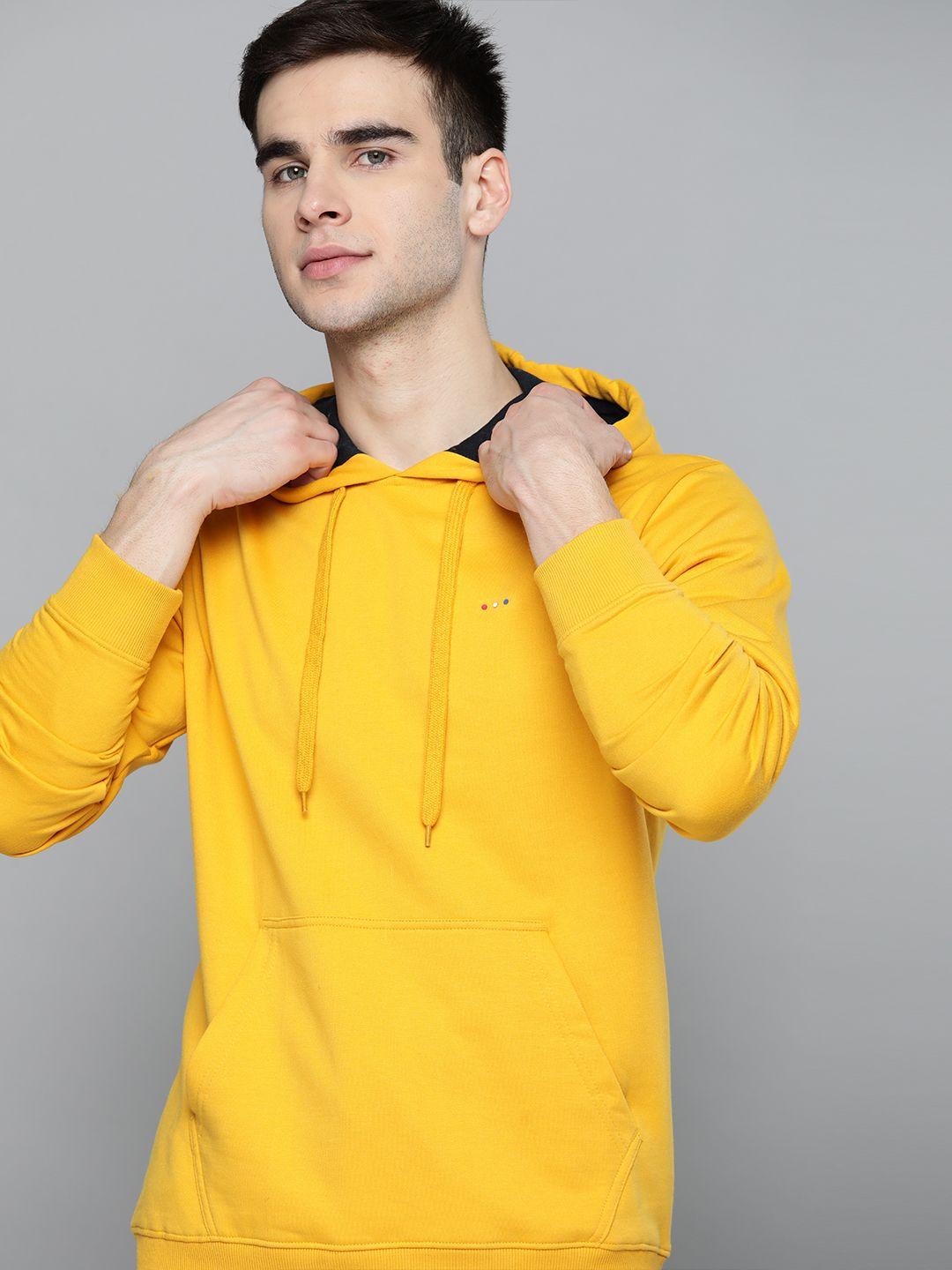 harvard men yellow hooded sweatshirt