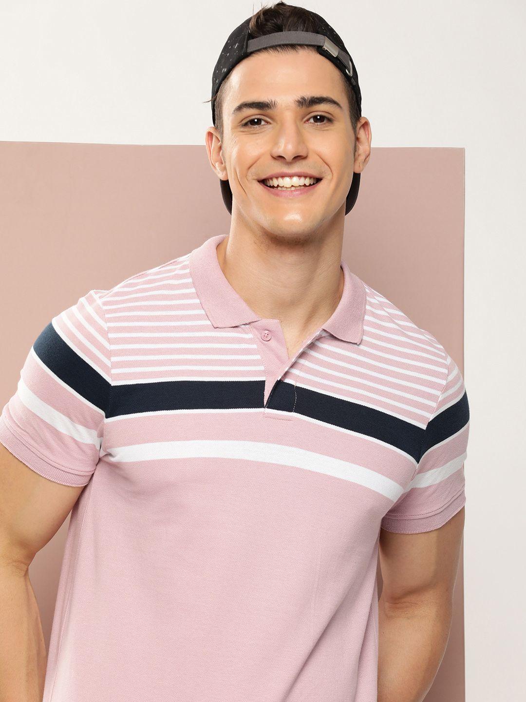 harvard striped polo collar pure cotton t-shirt