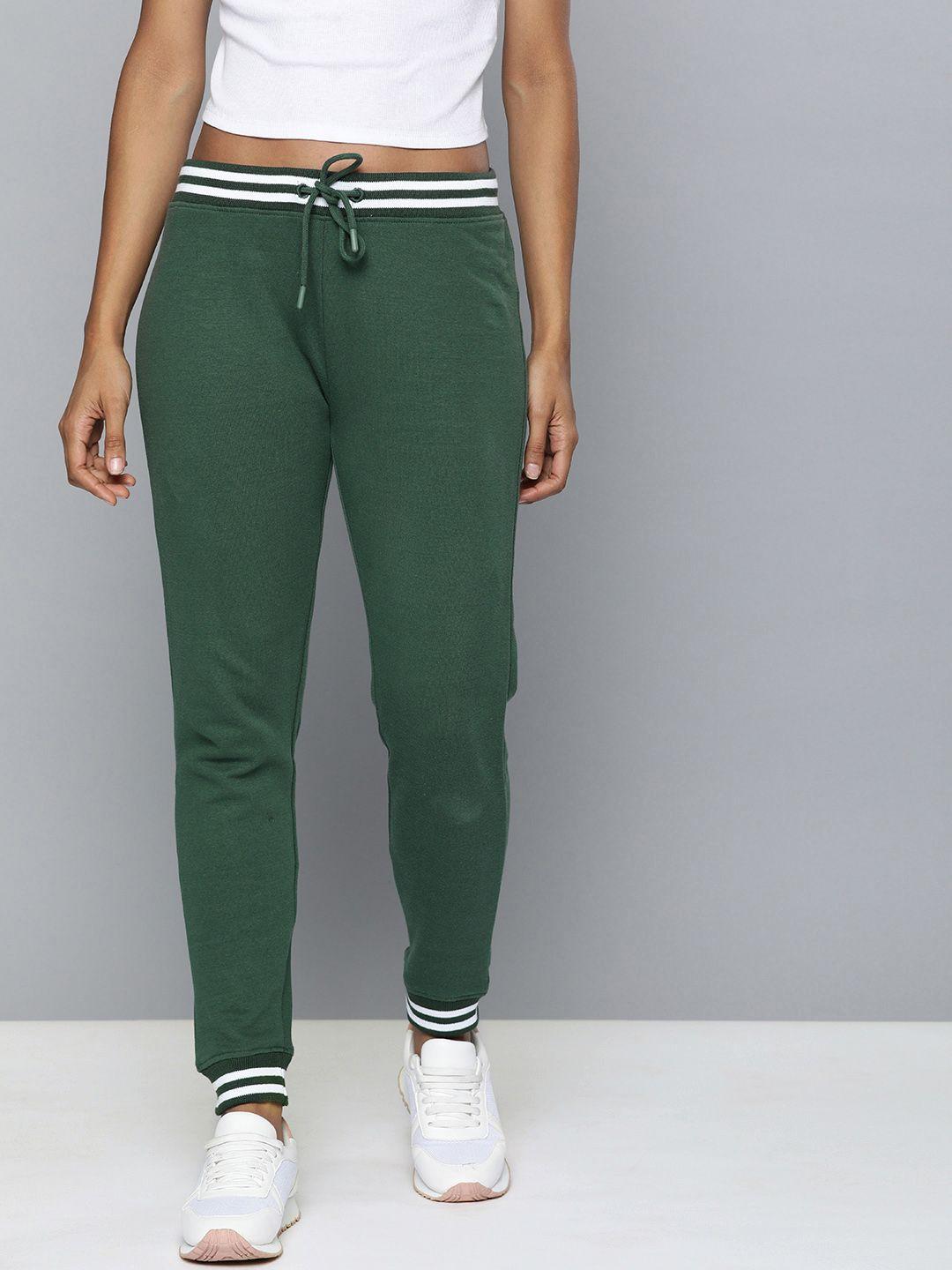 harvard women's olive solid track pants