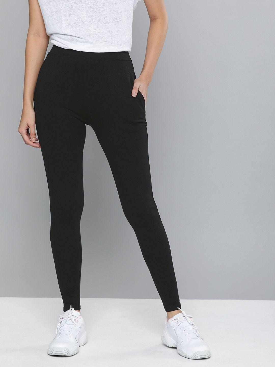 harvard women black solid joggers