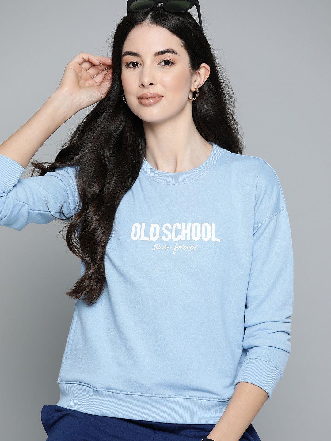 harvard women blue & white printed sweatshirt