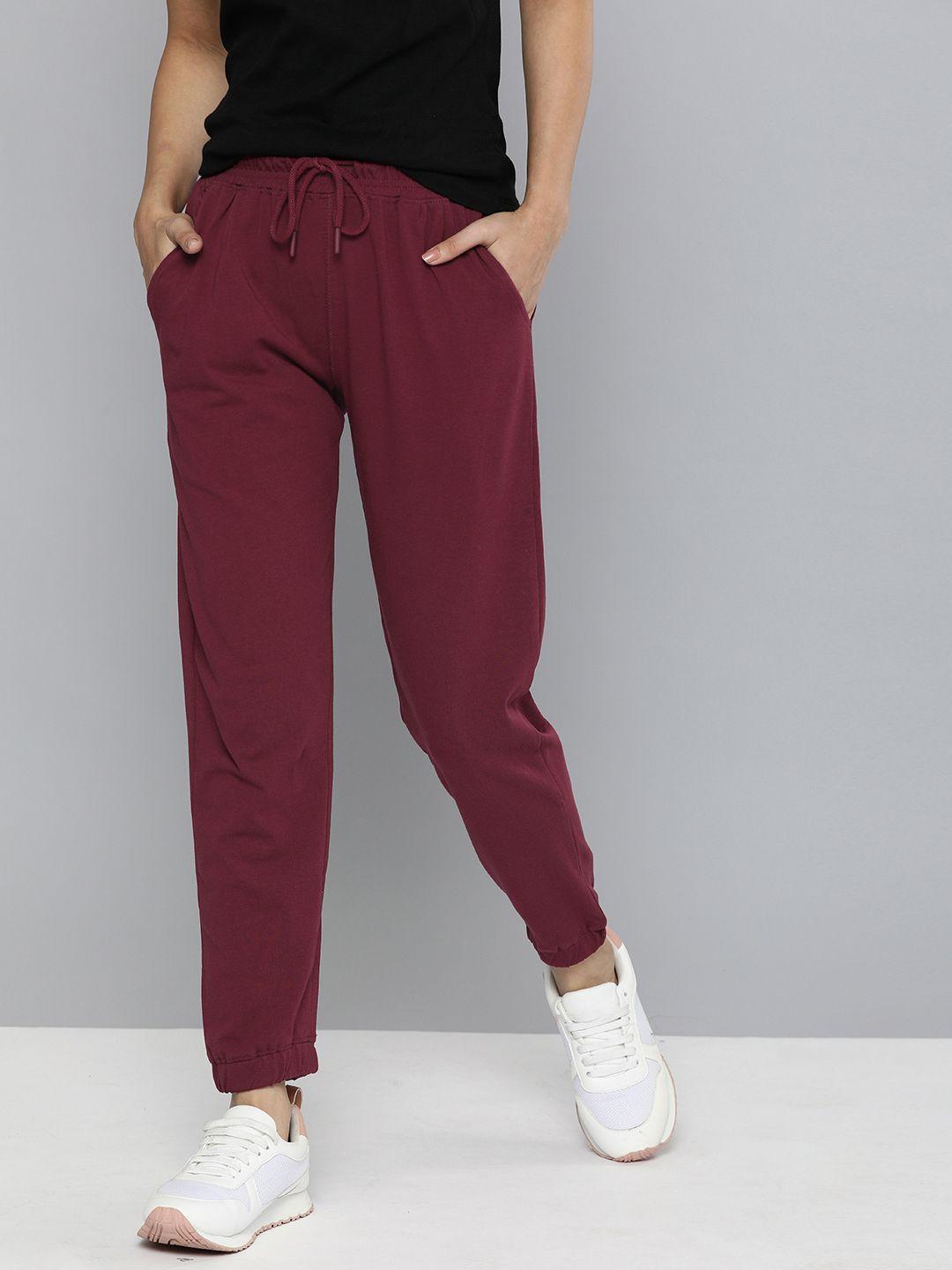 harvard women maroon solid joggers