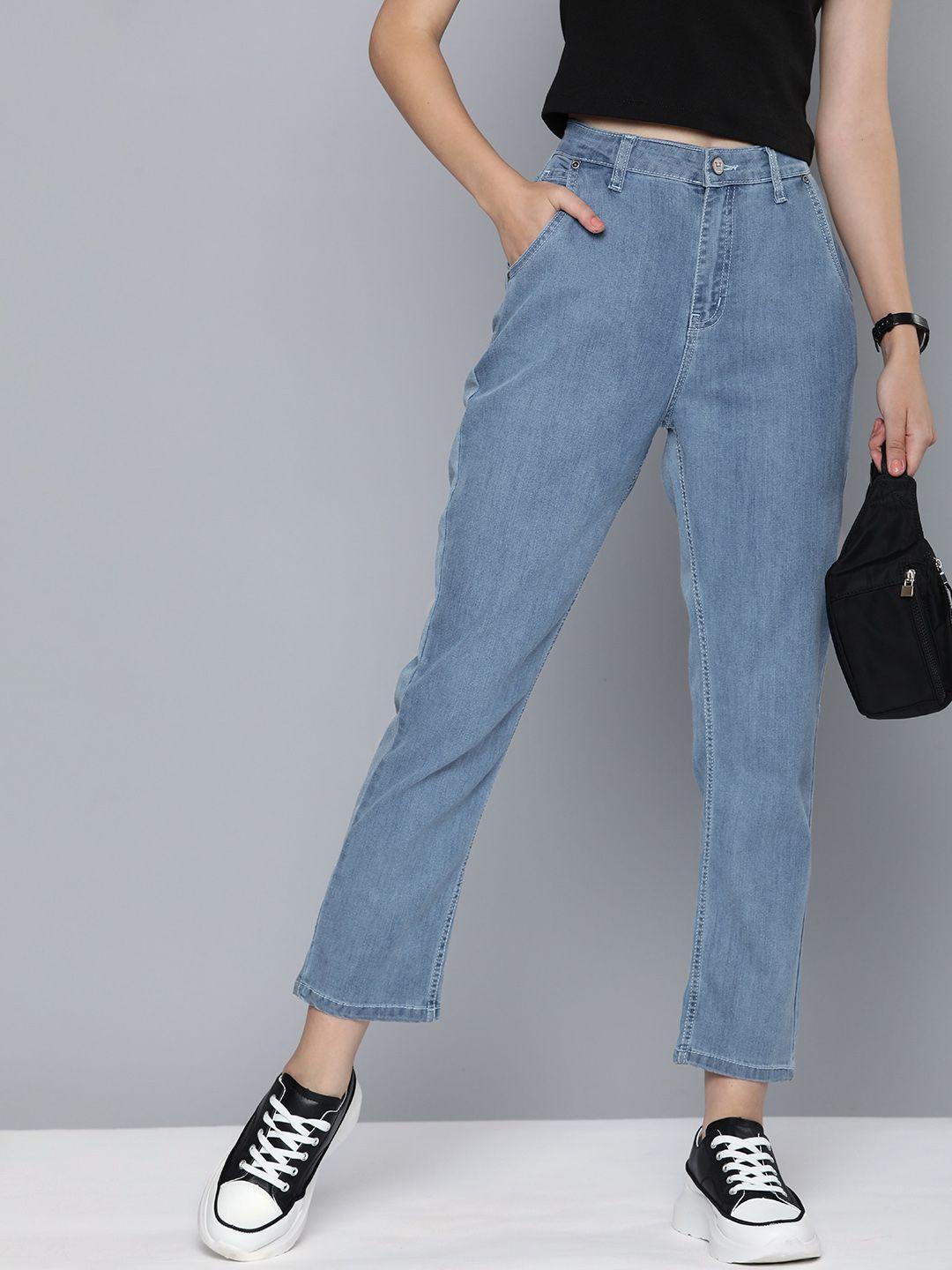 harvard women straight fit high-rise cropped jeans