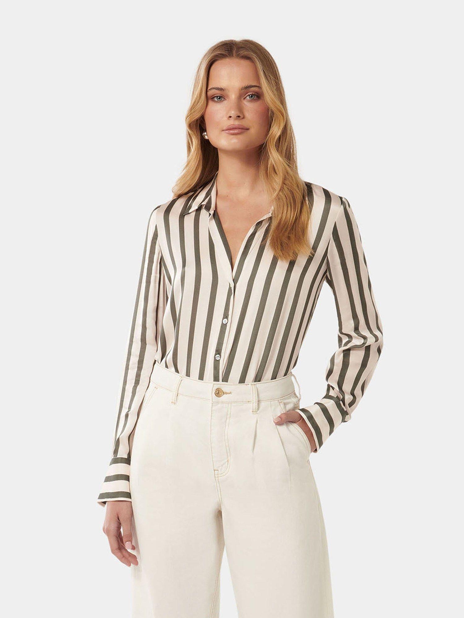 harvey collar neck satin shirt