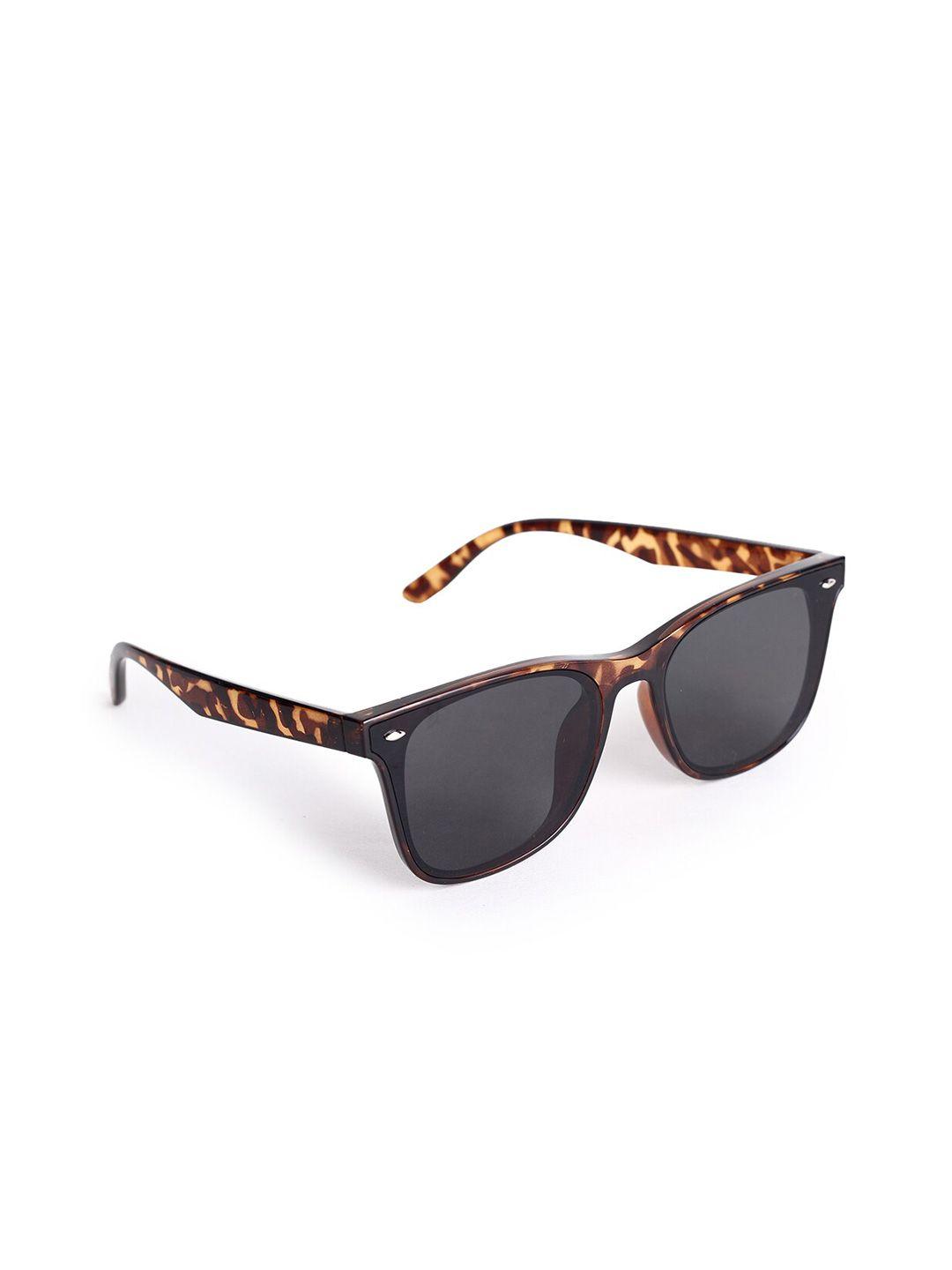 hashburys unisex black lens & brown wayfarer sunglasses with uv protected lens