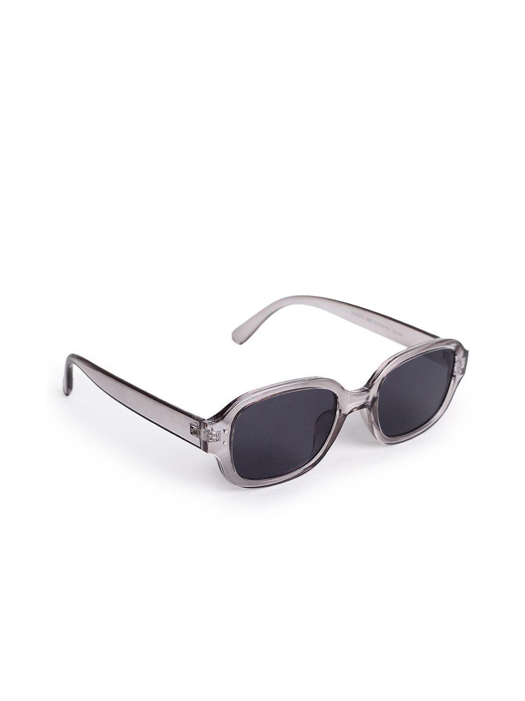 hashburys unisex black lens & gunmetal-toned oval sunglasses with uv protected lens