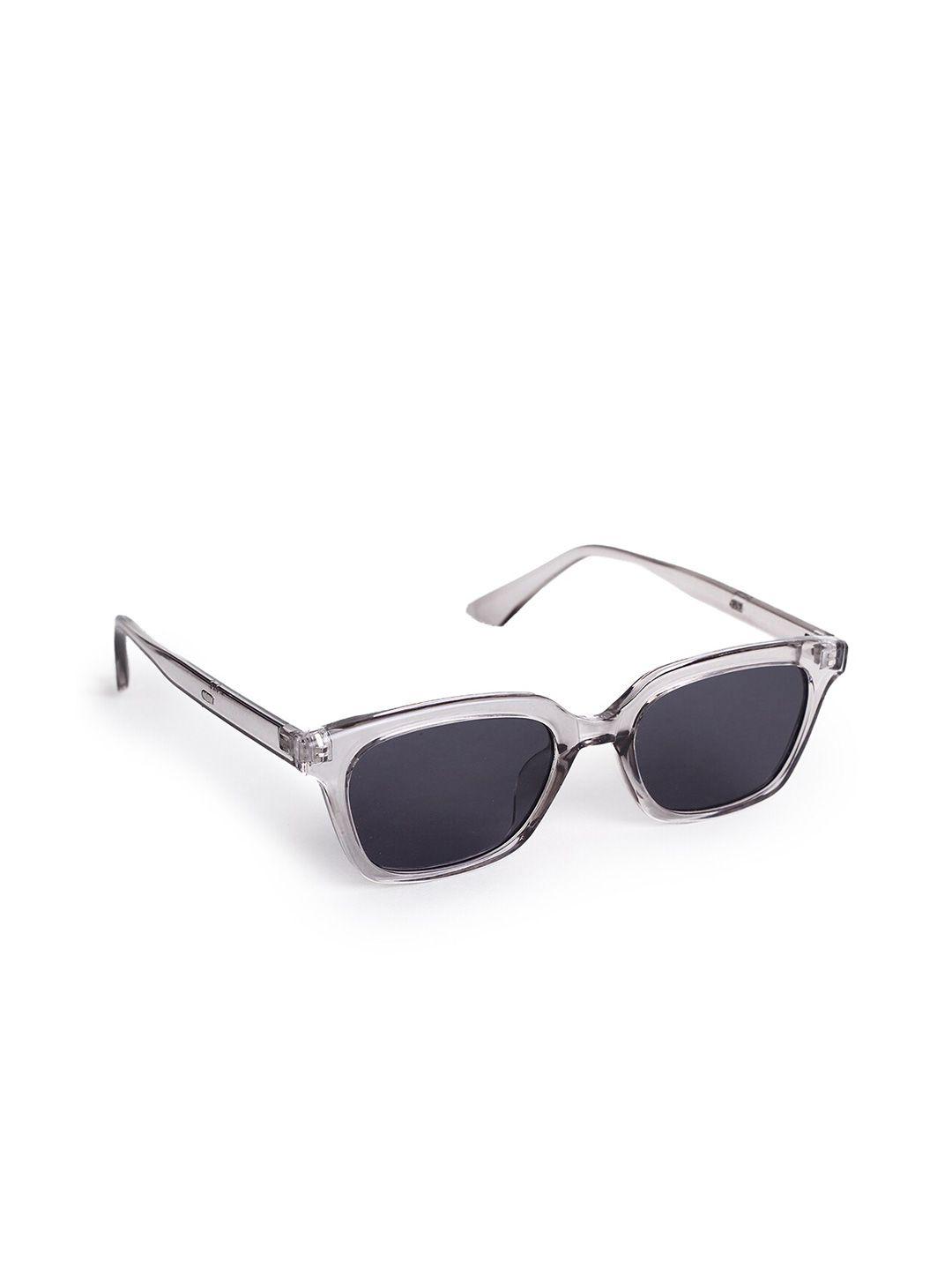 hashburys unisex black lens & gunmetal-toned wayfarer sunglasses with uv protected lens