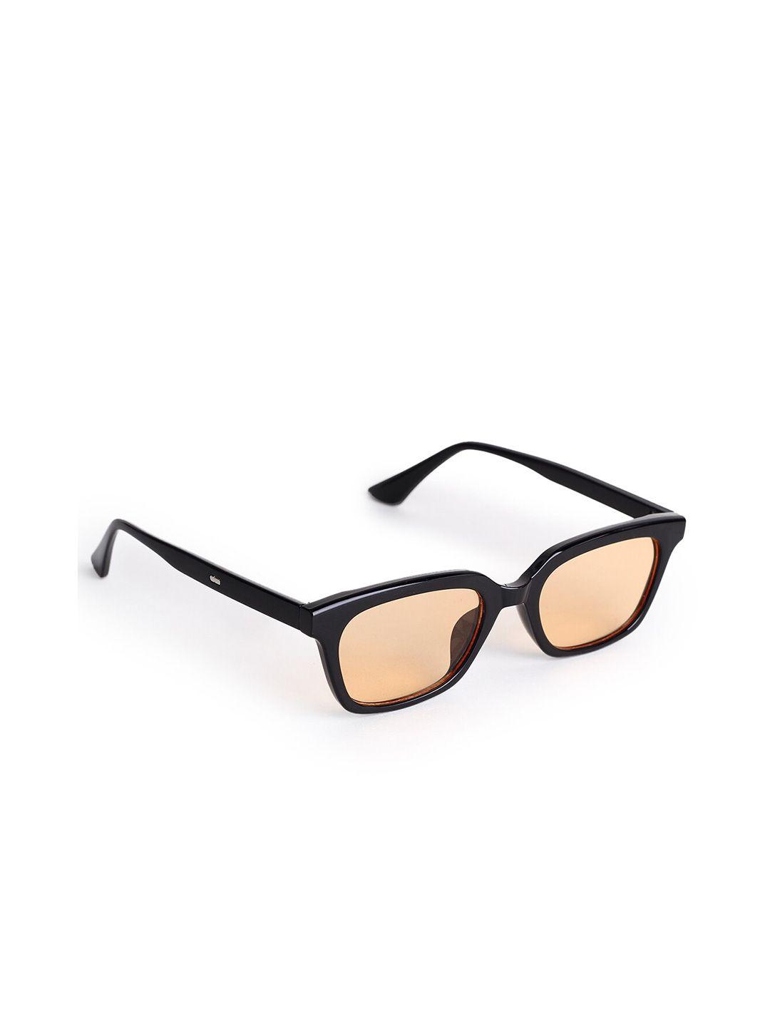 hashburys unisex brown lens & black oval sunglasses with uv protected lens