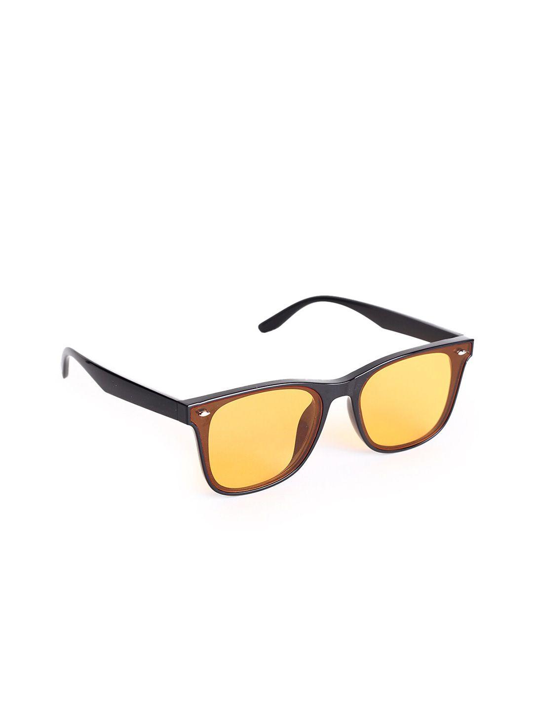 hashburys unisex brown lens & black wayfarer sunglasses with uv protected lens