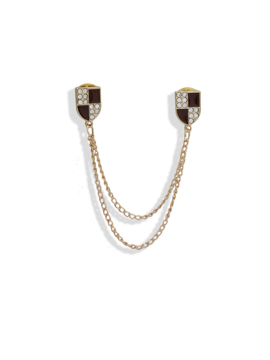 hashburys gold-toned vintage chain brooch