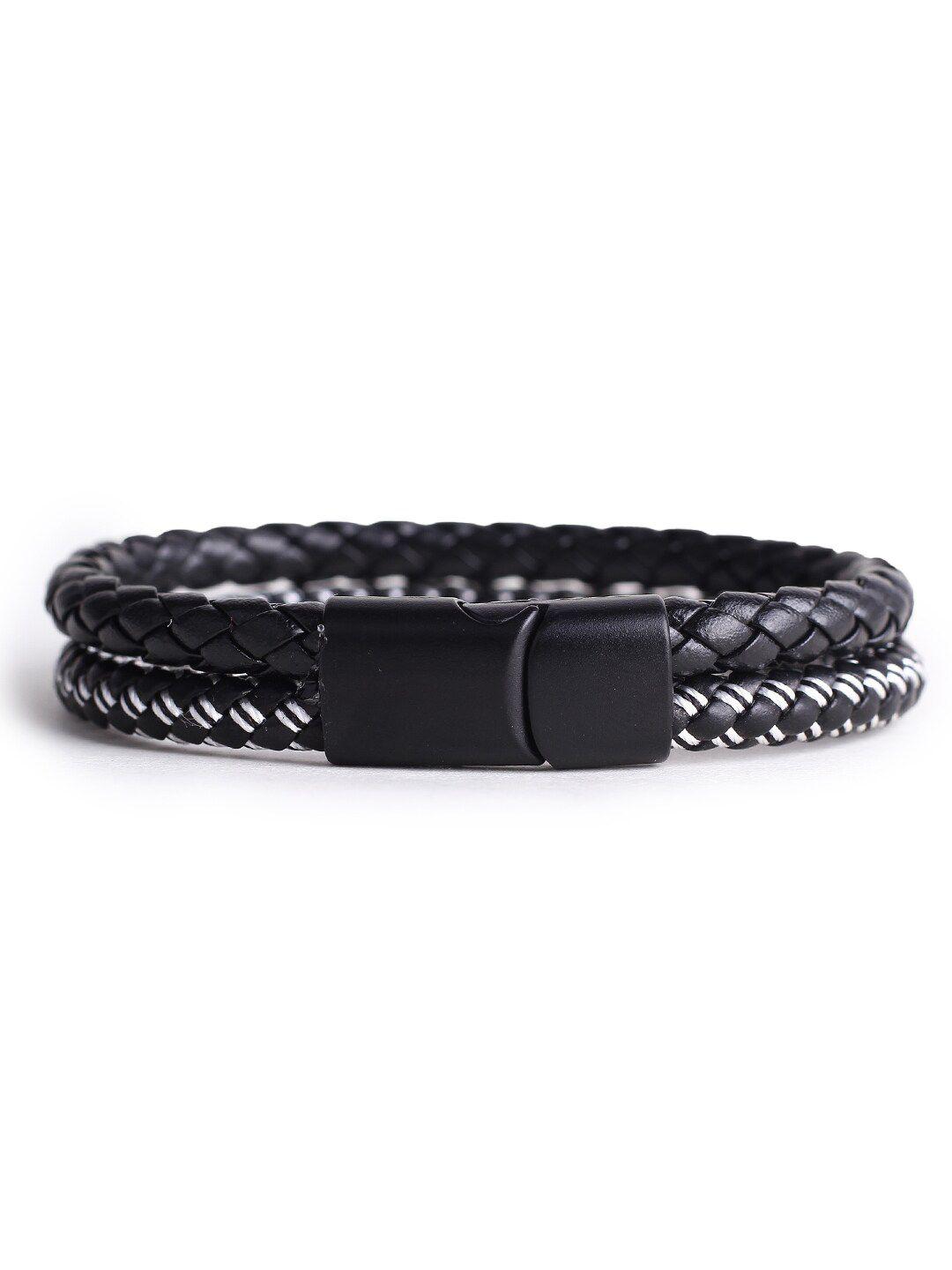 hashburys men leather wraparound bracelet