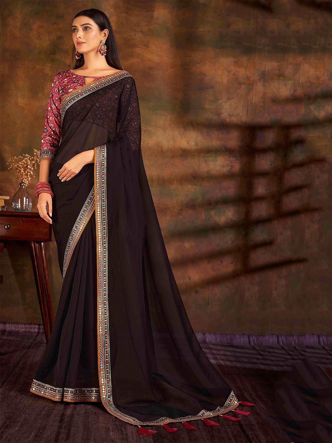 hasri embroidered organza saree