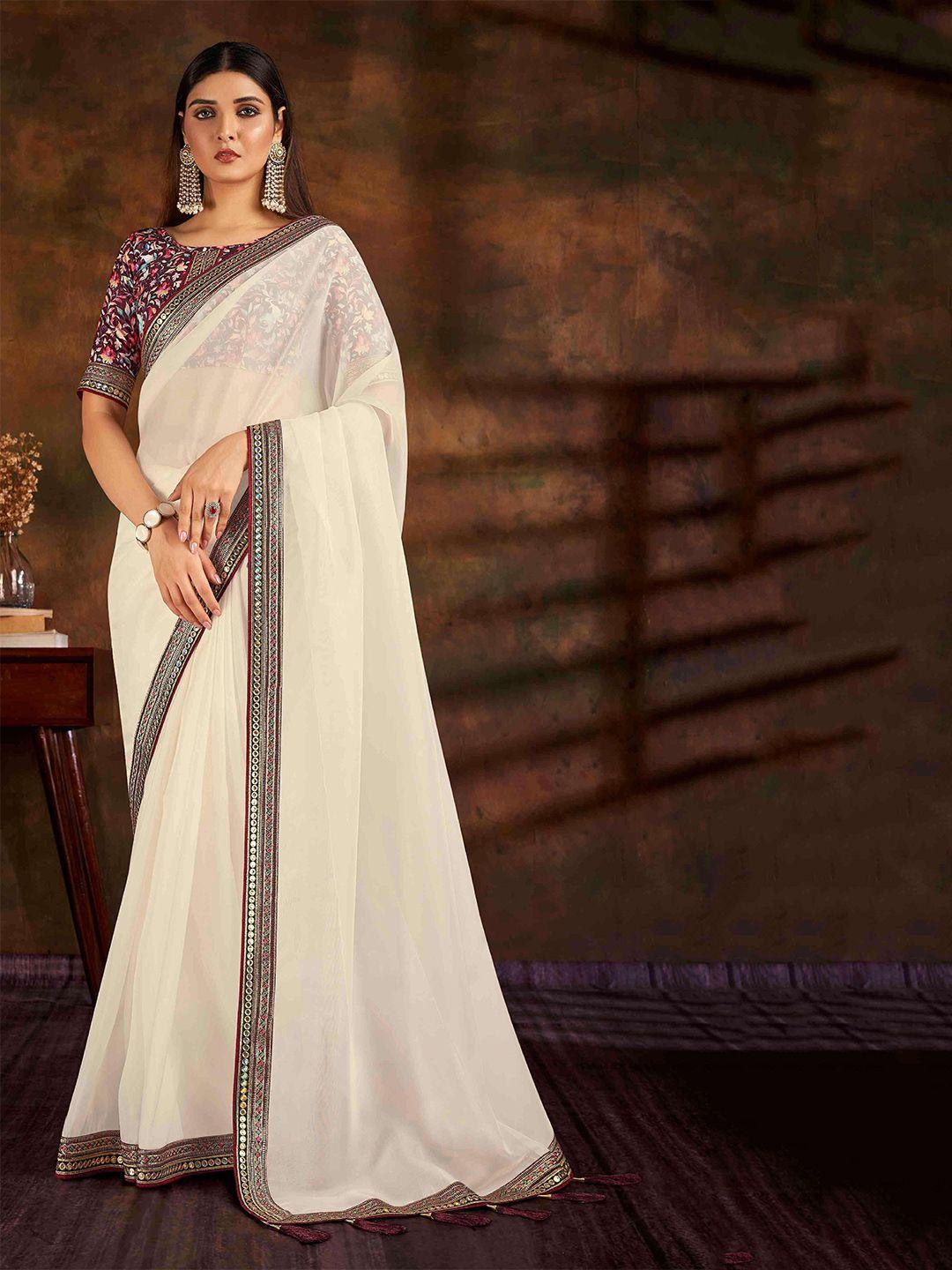 hasri embroidered organza saree