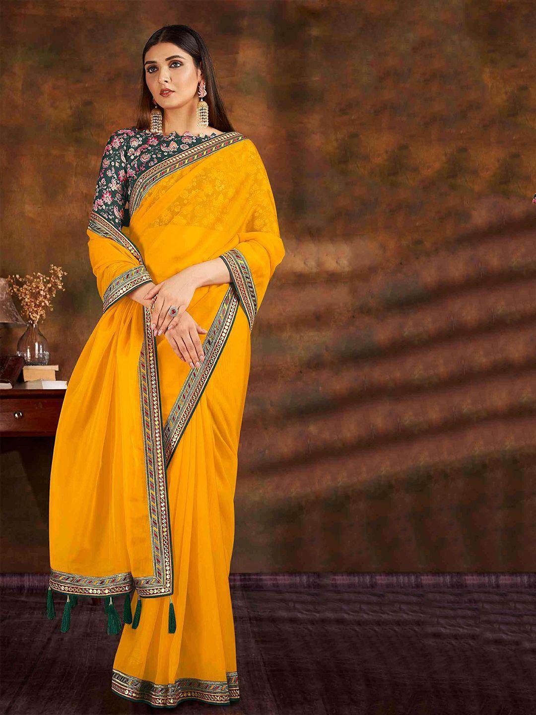 hasri embroidered organza saree