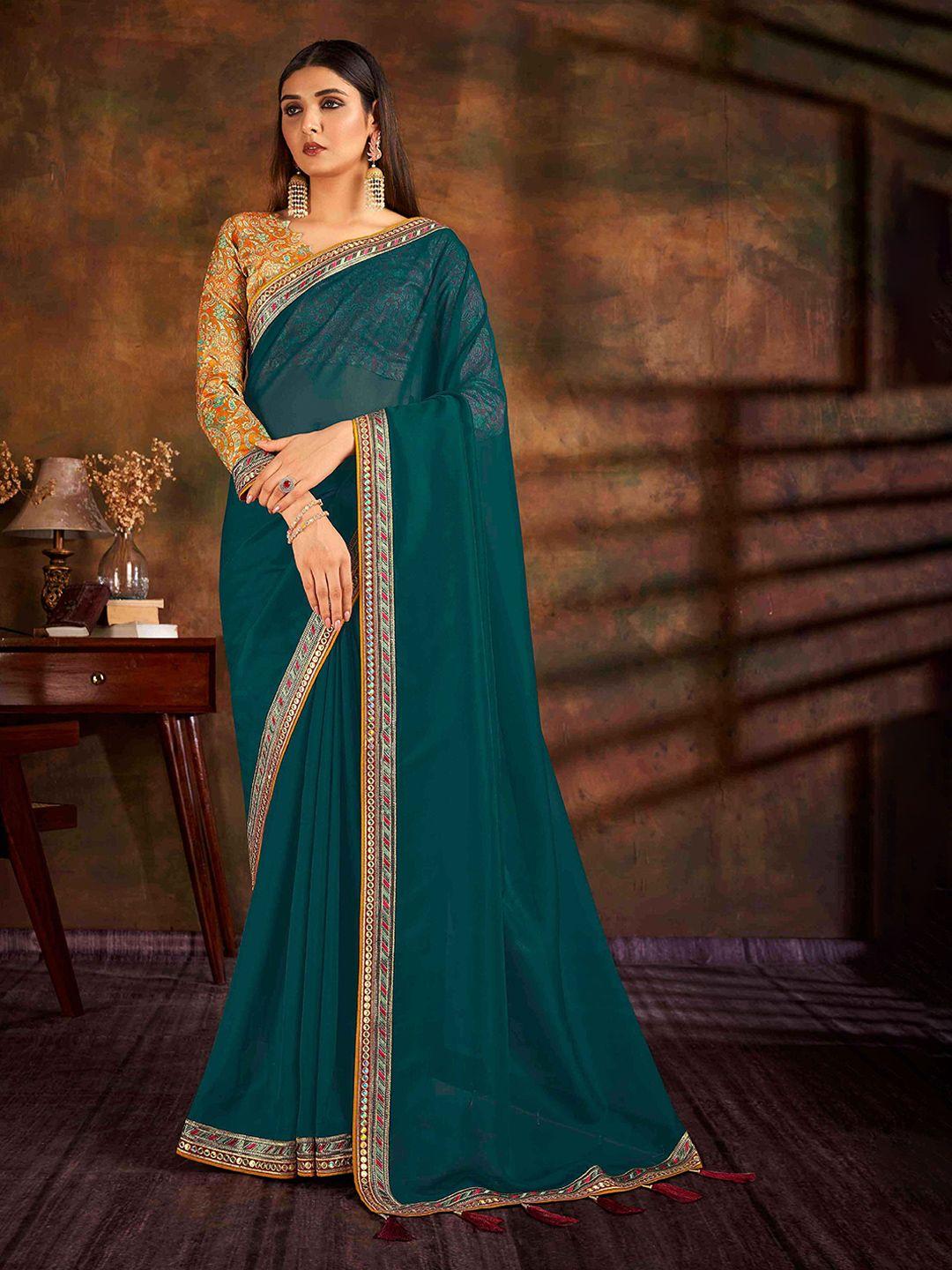 hasri embroidered organza saree