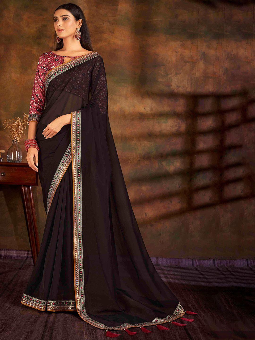 hasri embroidered organza saree