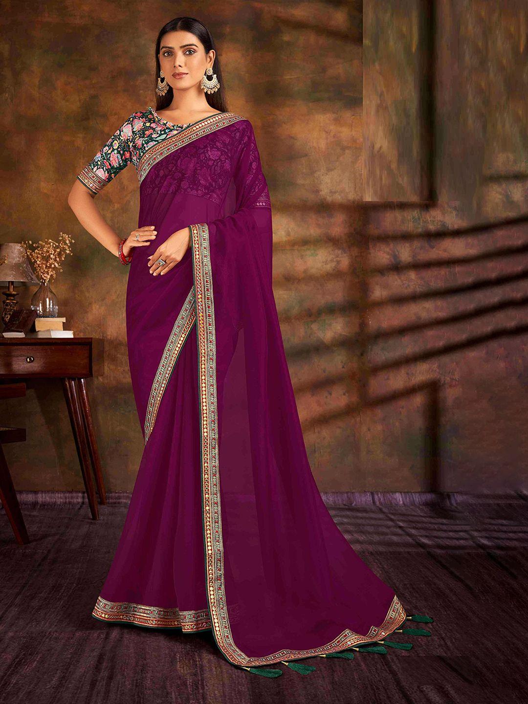 hasri embroidered organza saree