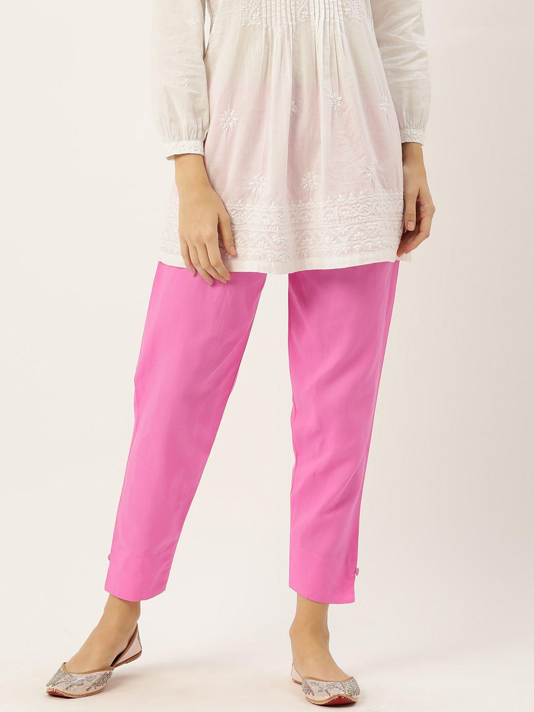hasri women solid pure cotton trousers